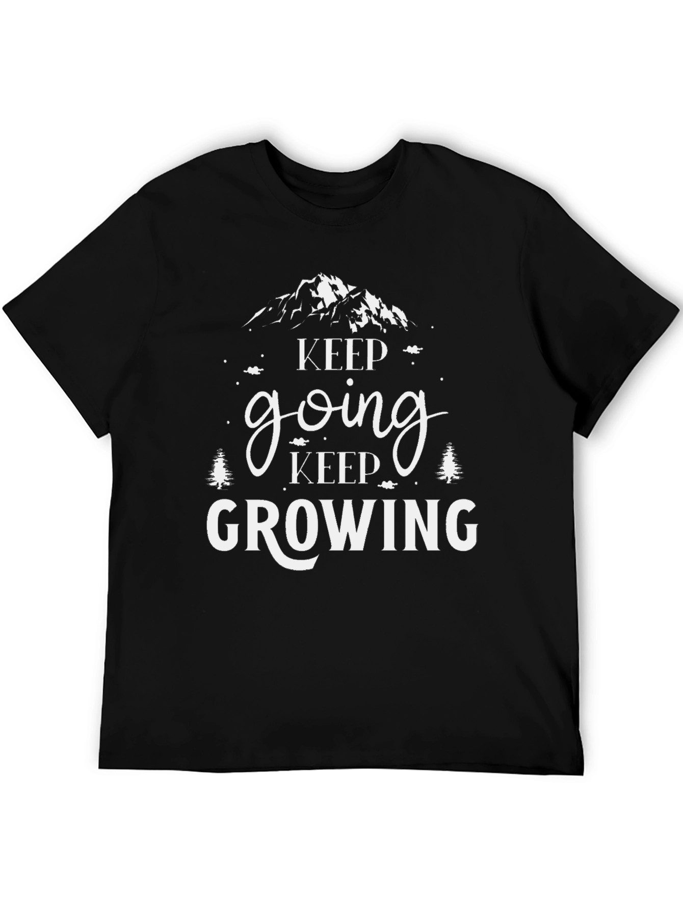 Keep Going Keep Growing Black Graphic Tee