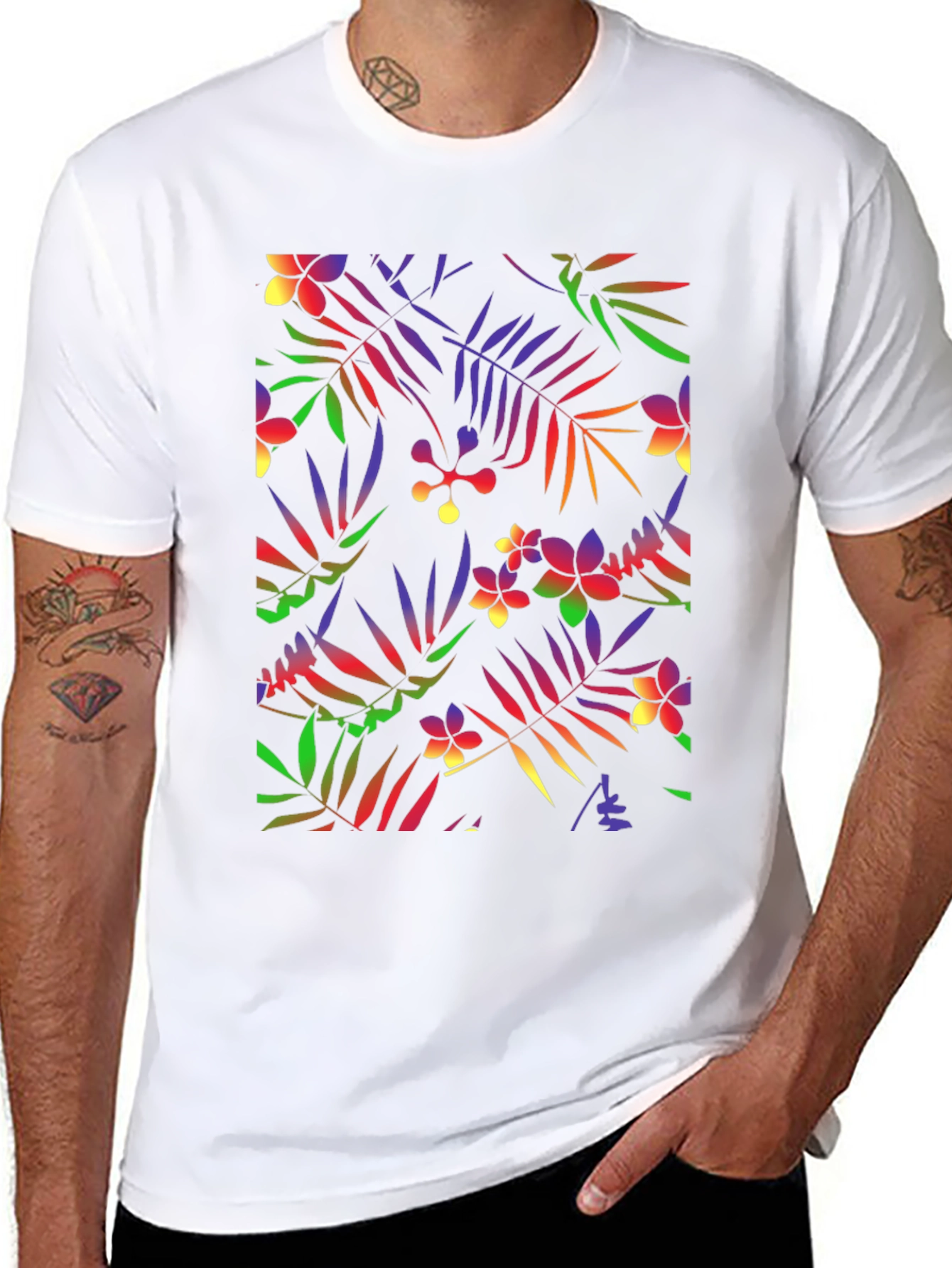 Tropical Floral Print Tee