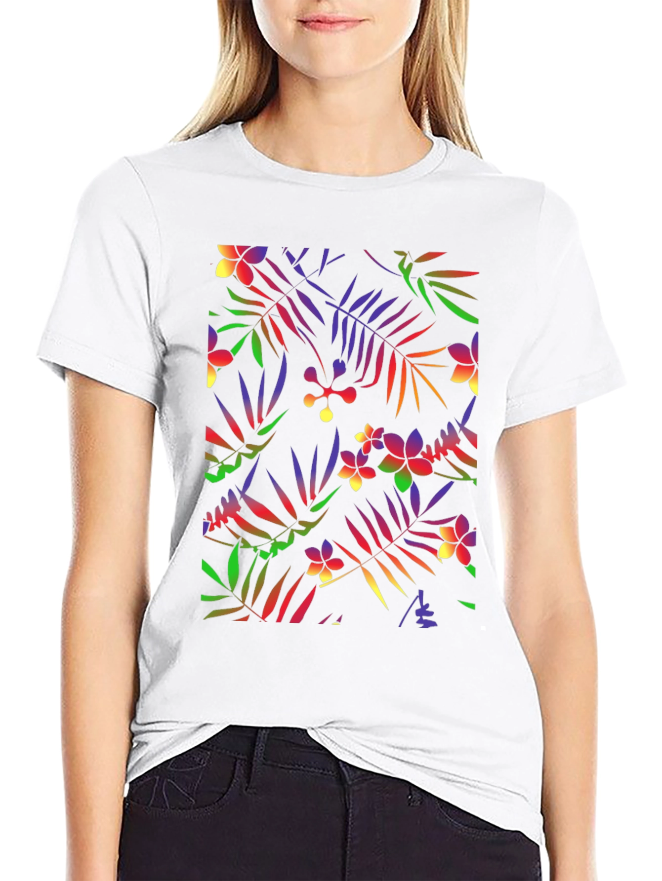 Tropical Floral Print Tee