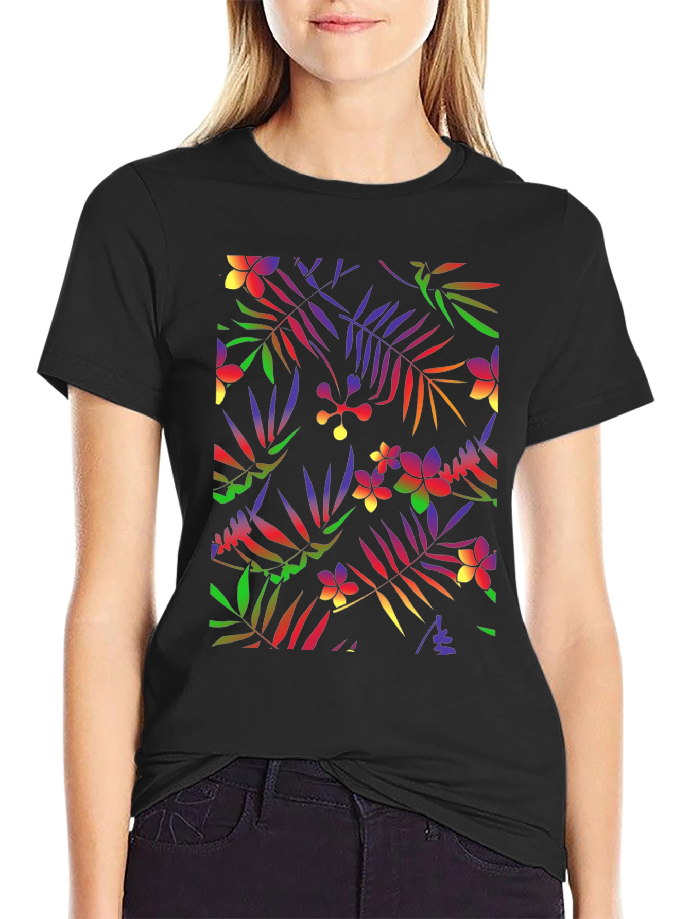 Tropical Floral Print Tee