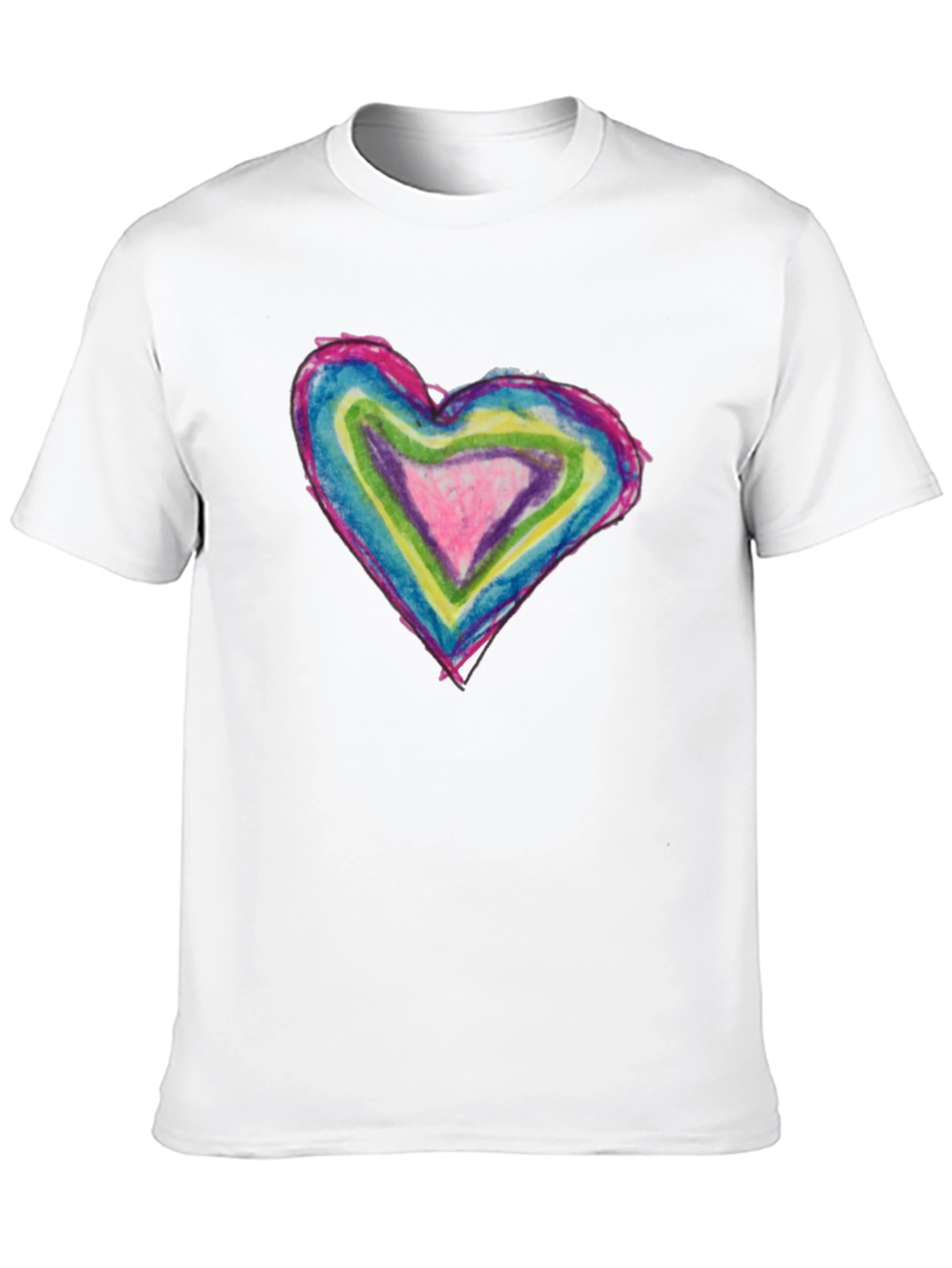 Rainbow Heart Tee - Unique Graphic T-Shirt