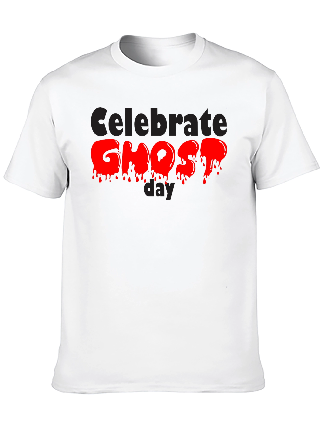 Celebrate Ghost Day Tee - Spooky Red Drip Design