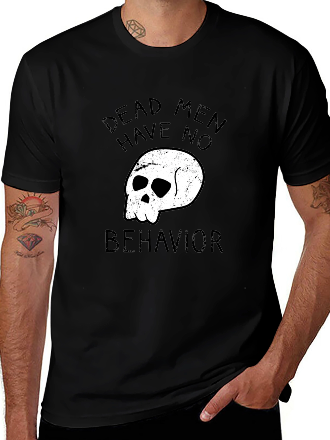 Dead Men Graphic Tee - Black Casual T-Shirt