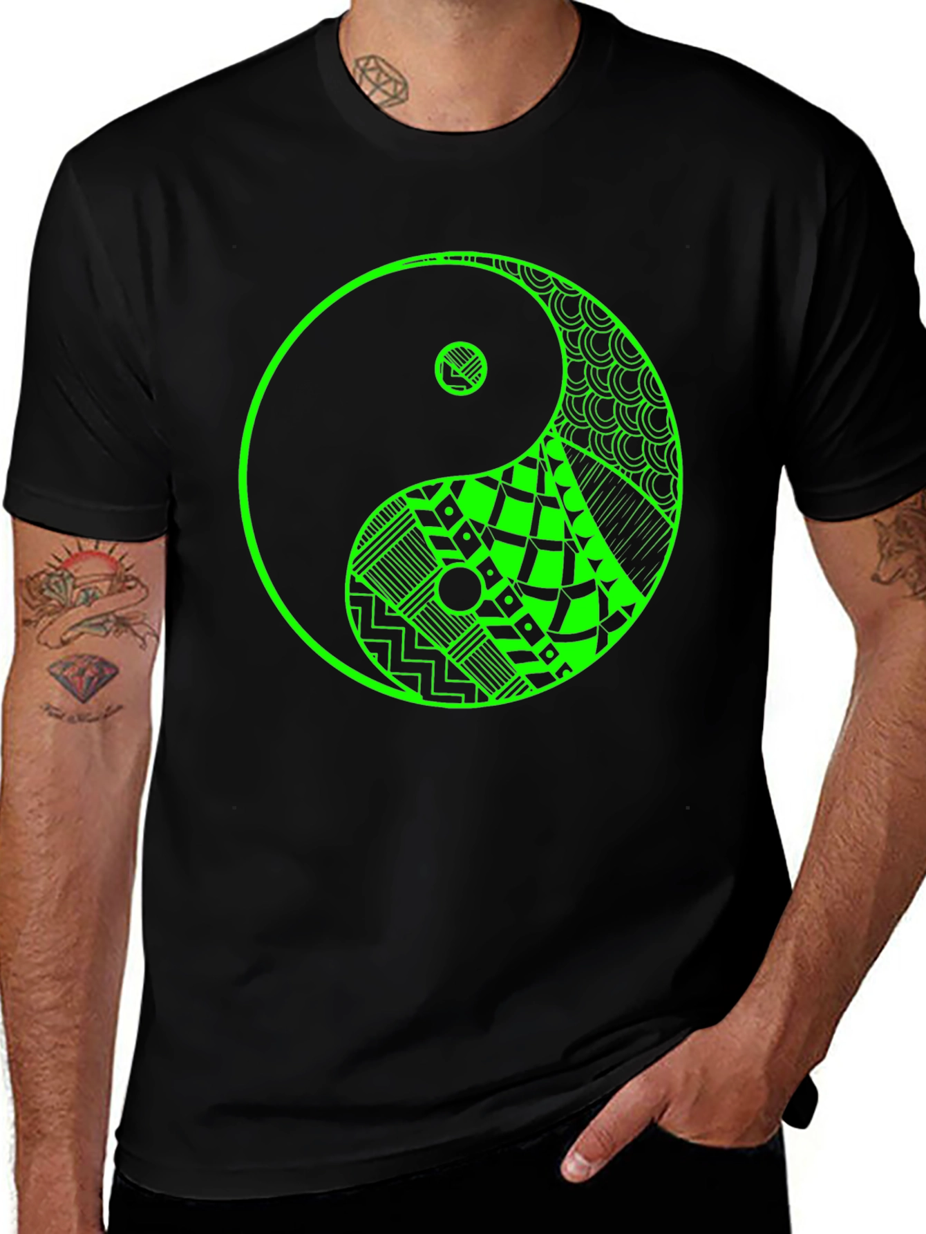 Yin Yang Graphic Tee - Black