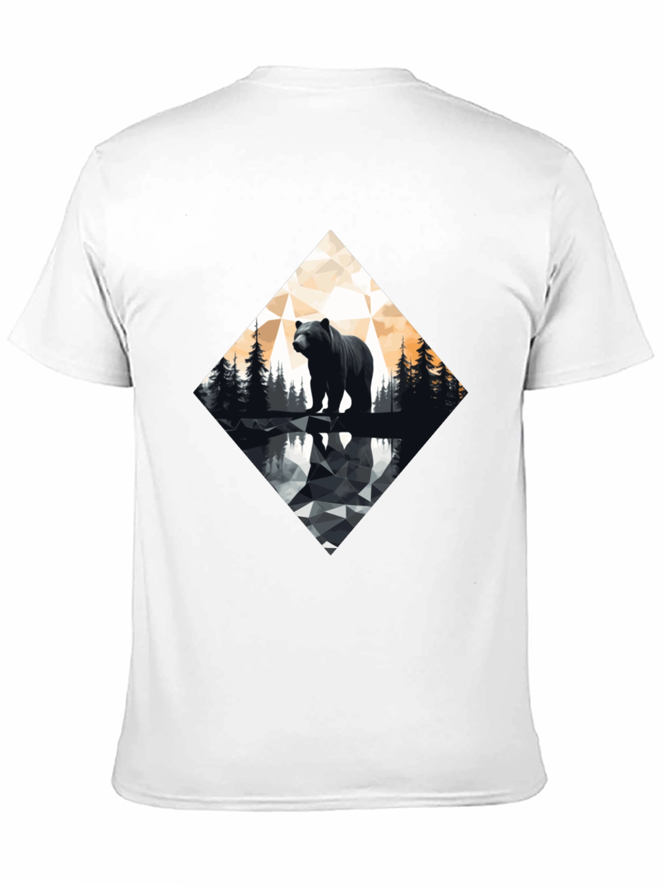 Geometric Bear Graphic Tee - Modern Wildlife Design
