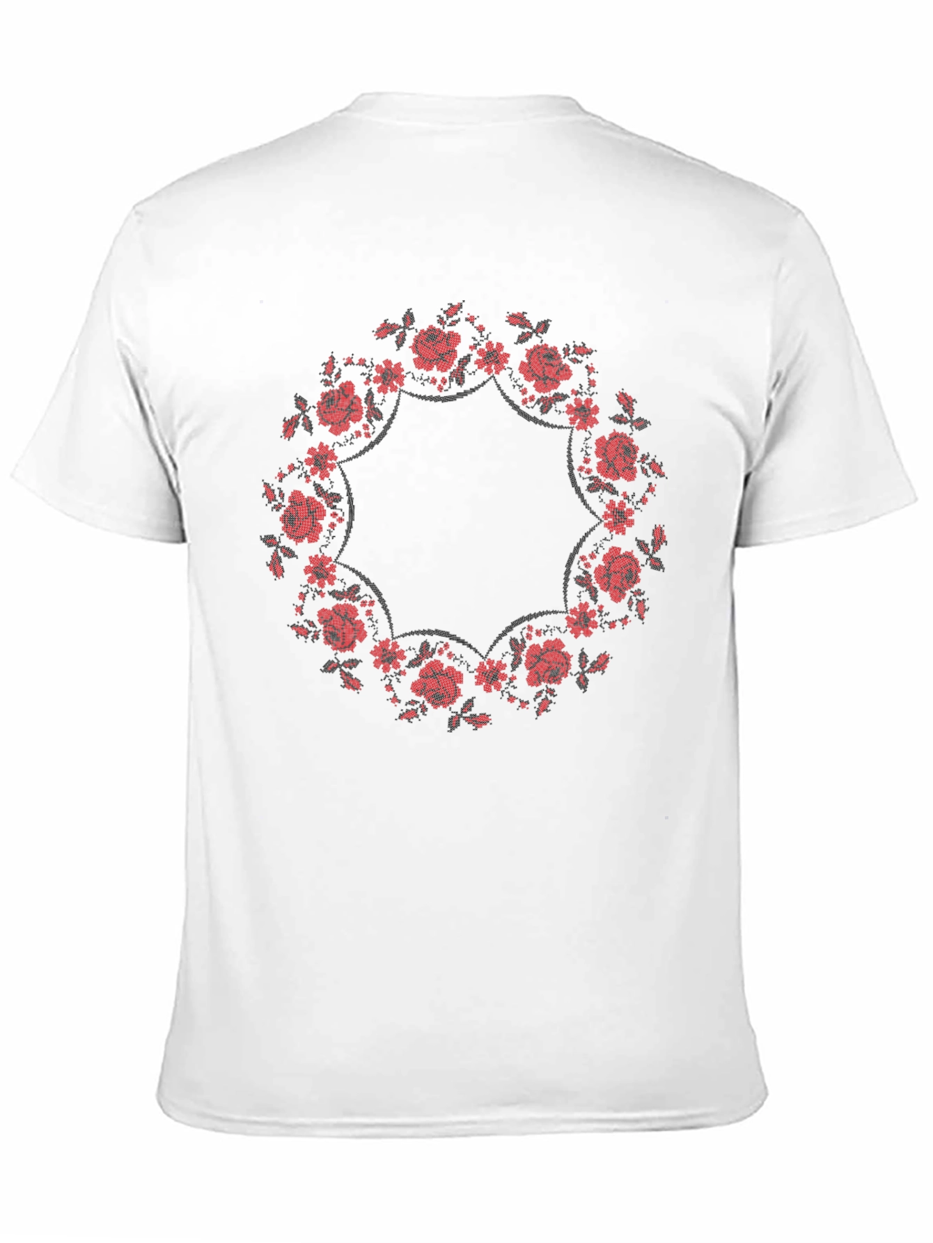 Floral Wreath Graphic Tee - Classic Black