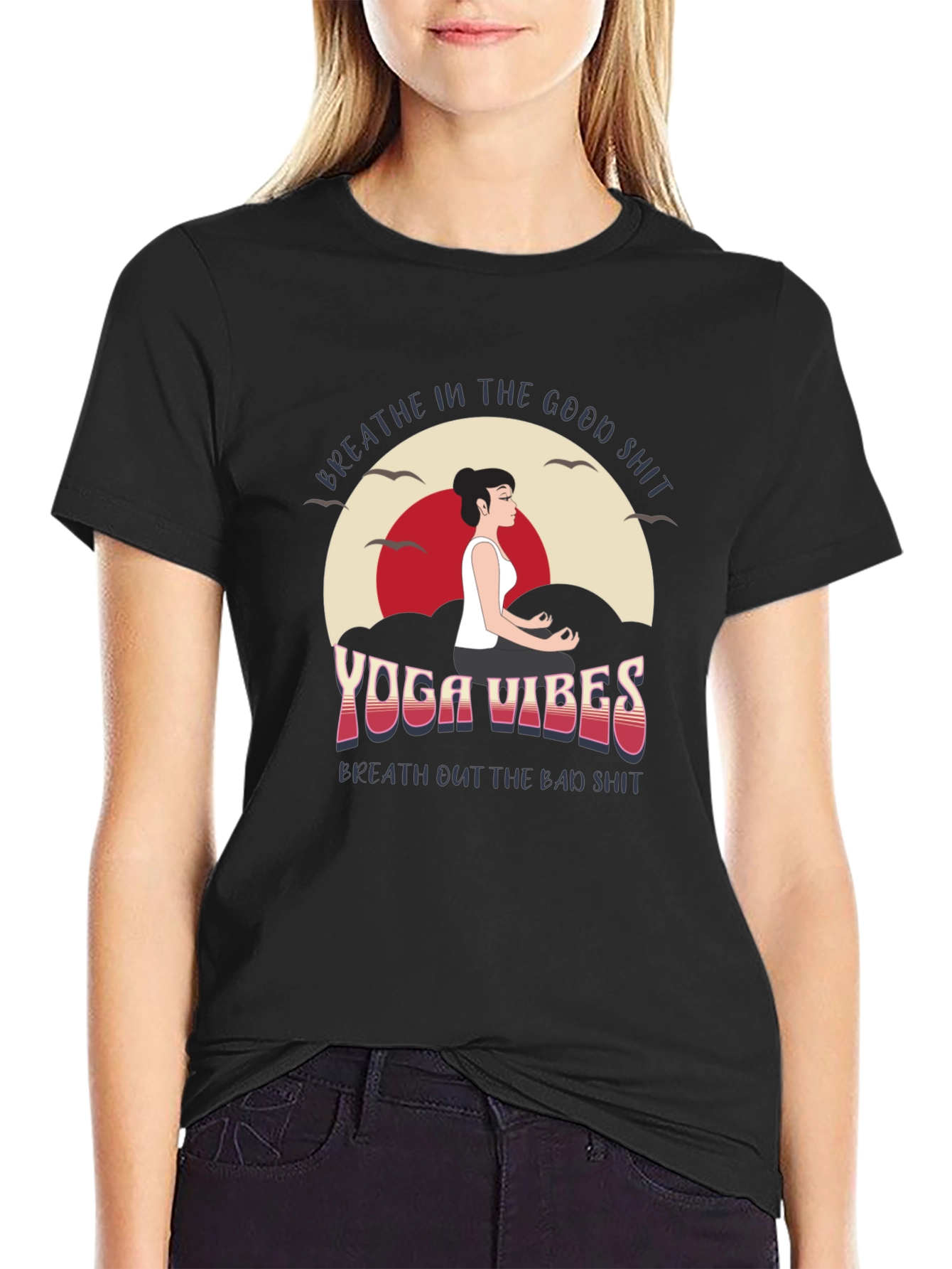 Yoga Vibes Graphic Tee - Breathe In the Good