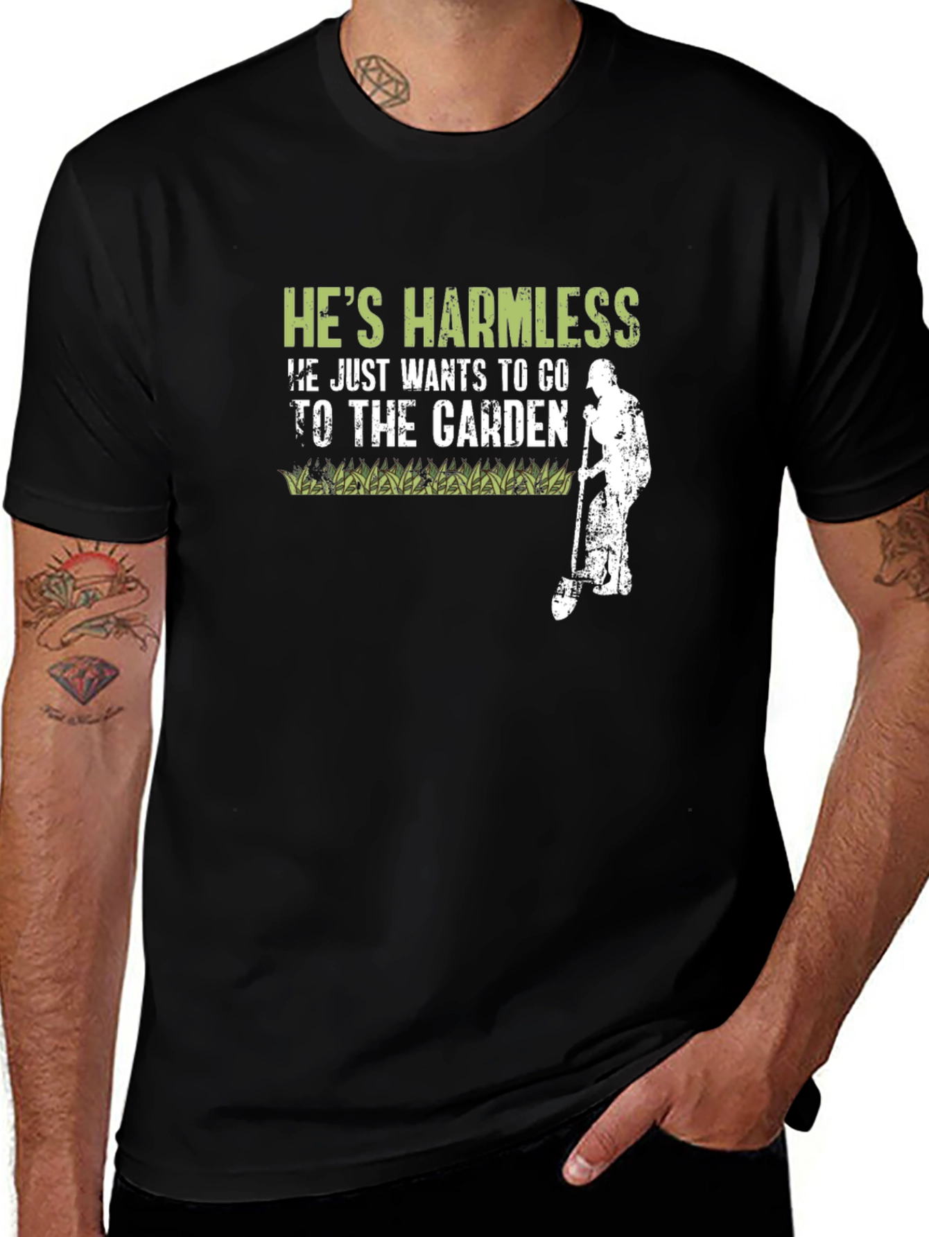 Hes Harmless Gardener Graphic T-Shirt