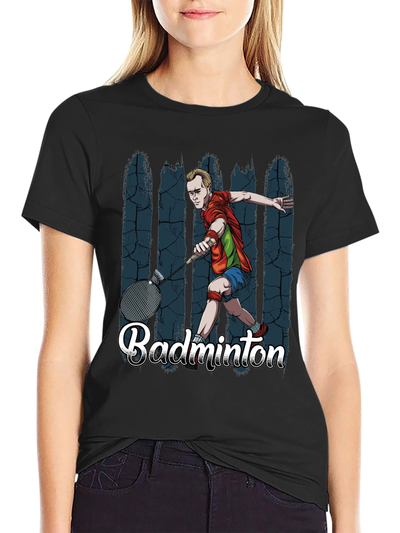 Badminton Player Graphic T-Shirt