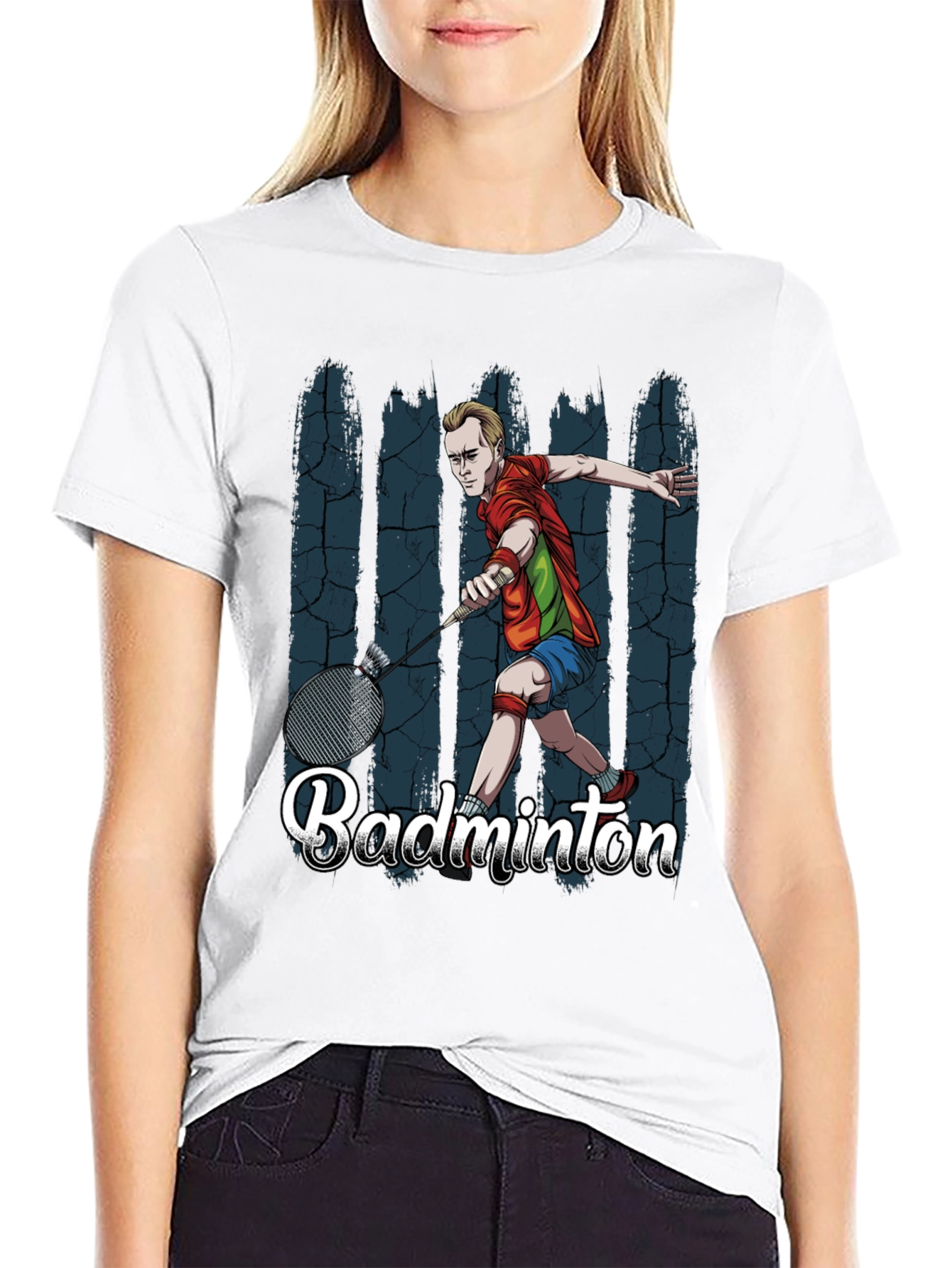 Badminton Player Graphic T-Shirt