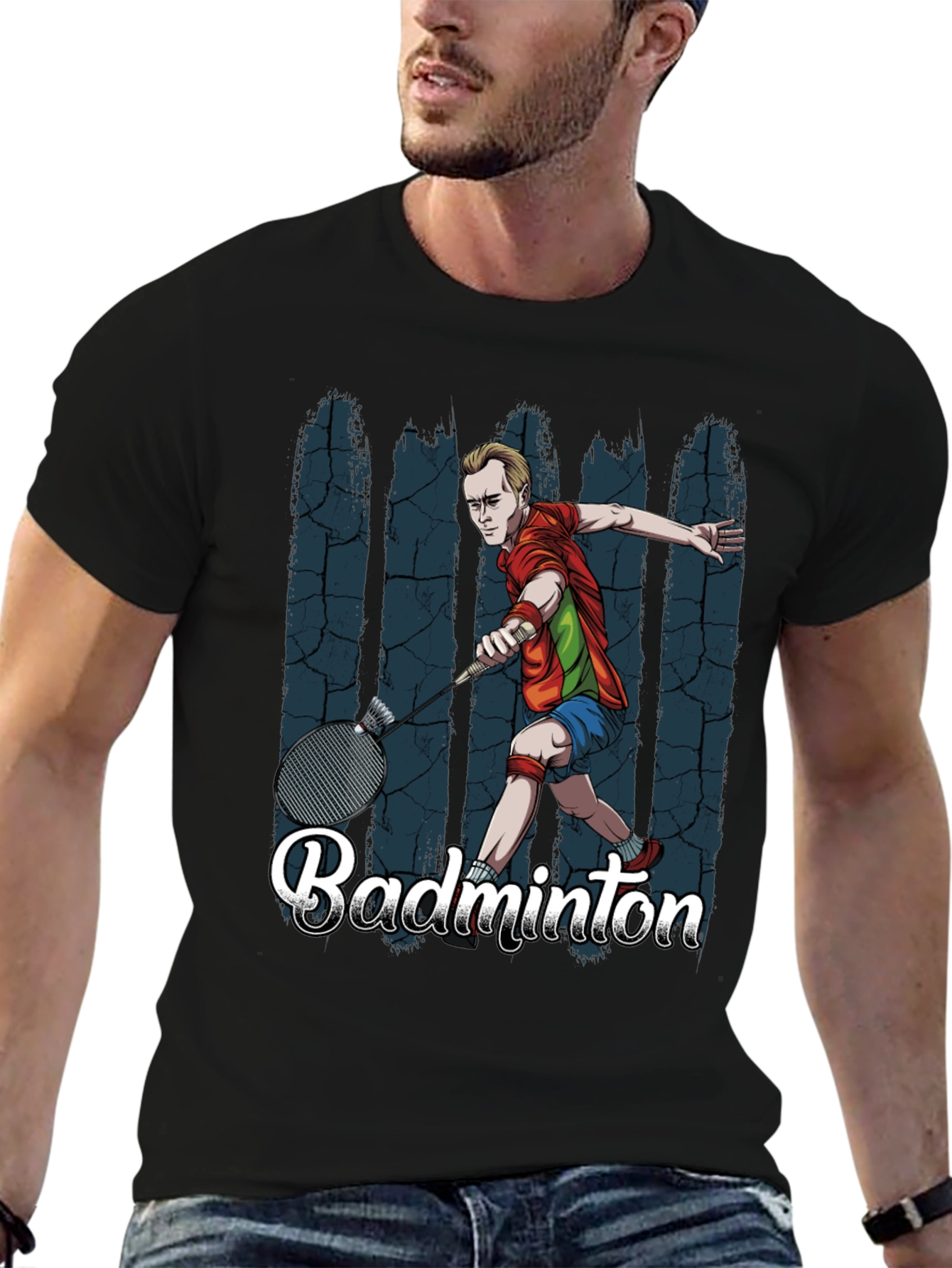 Badminton Player Graphic T-Shirt
