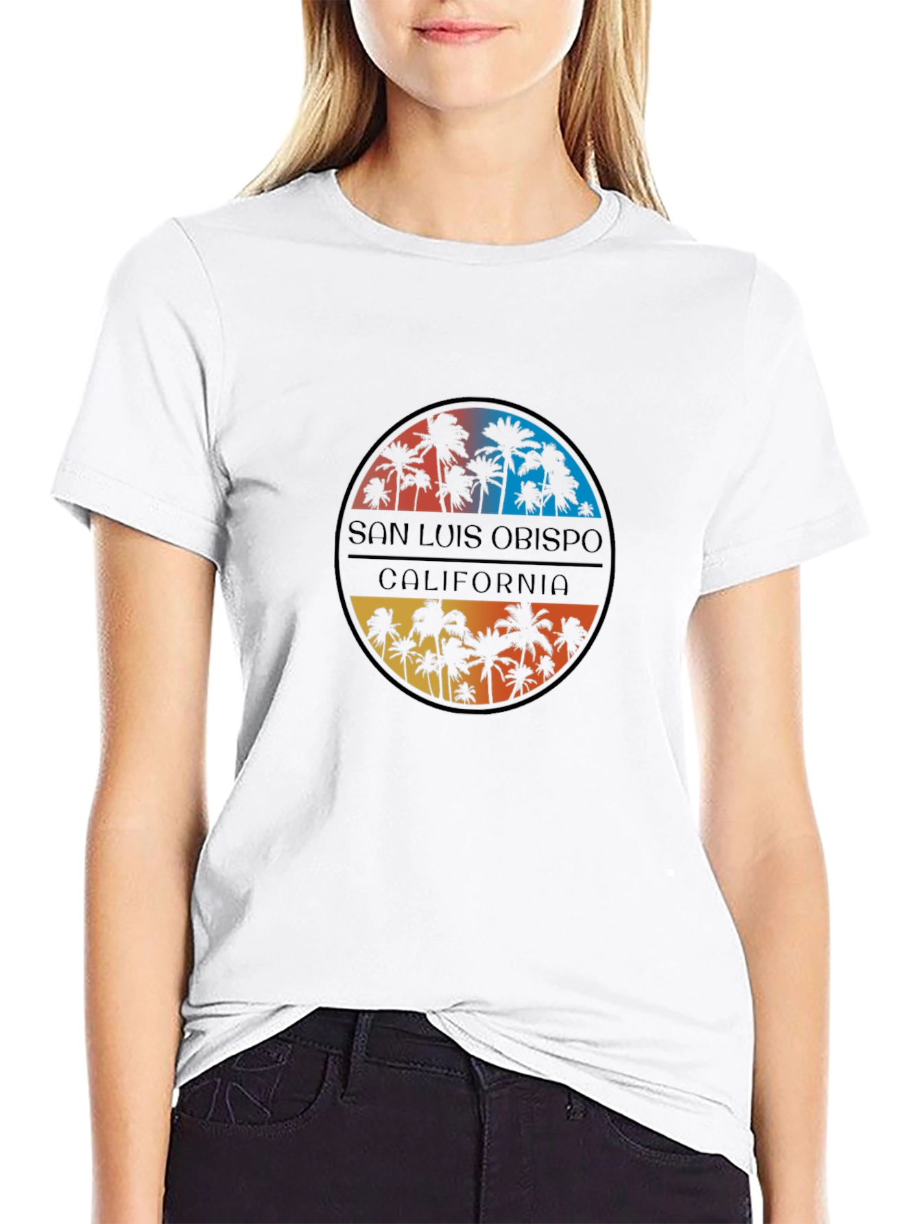 San Luis Obispo California Palms Black T-Shirt