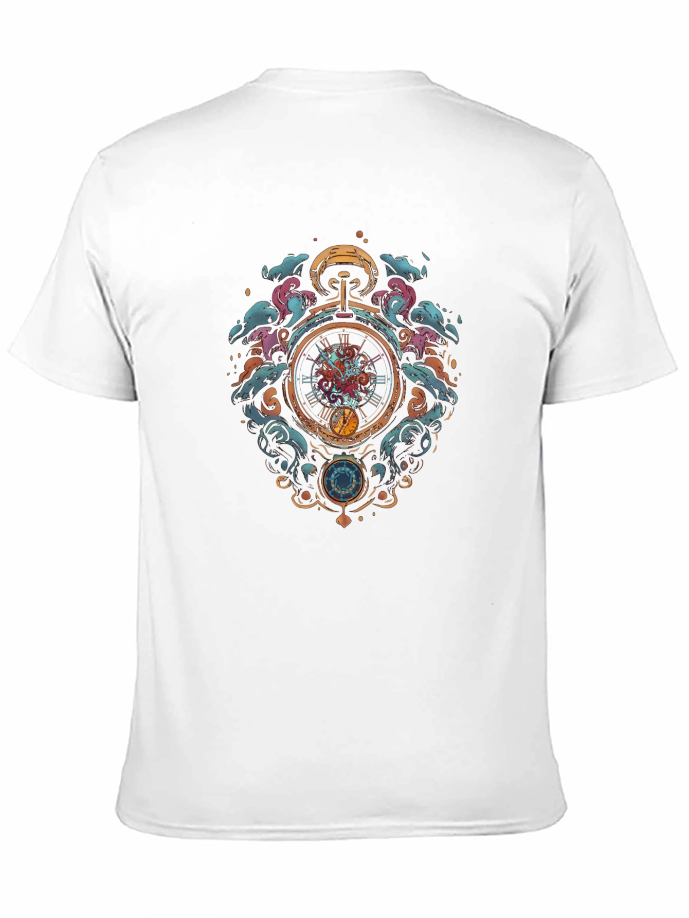 Steampunk Pocket Watch Graphic Tee - Mens Black T-Shirt
