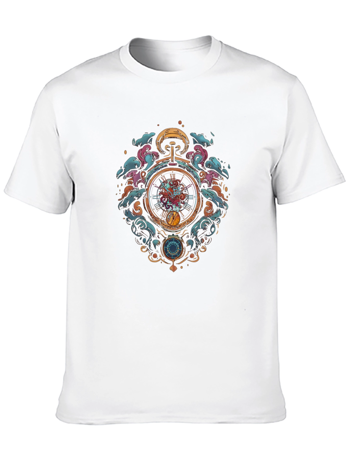 Steampunk Pocket Watch Graphic Tee - Mens Black T-Shirt