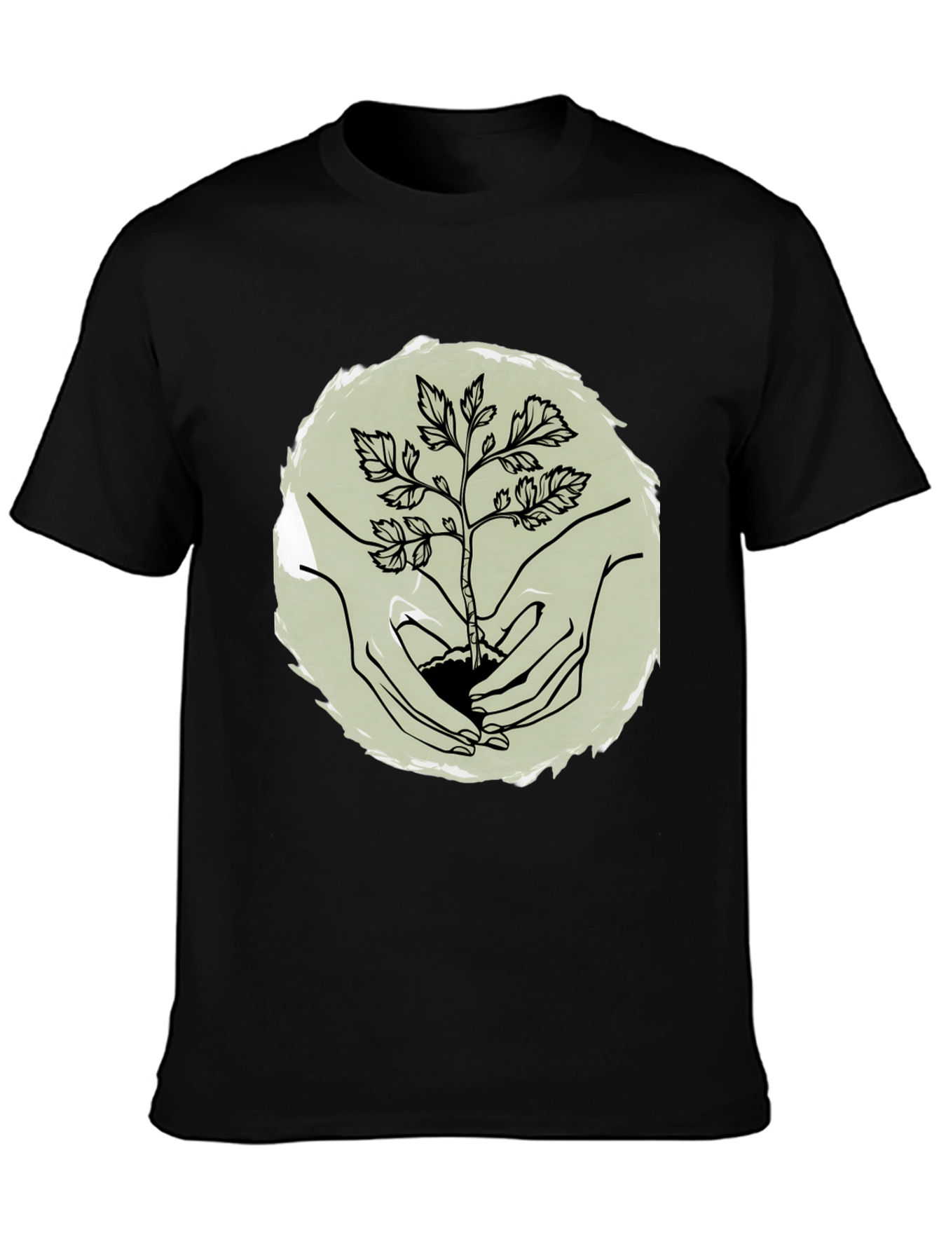 Plant a Tree Mens Black Graphic Tee