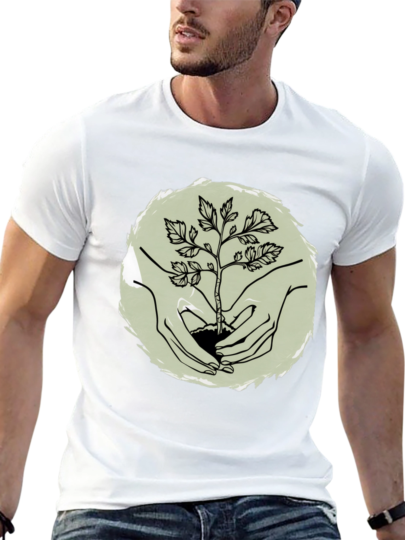 Plant a Tree Mens Black Graphic Tee