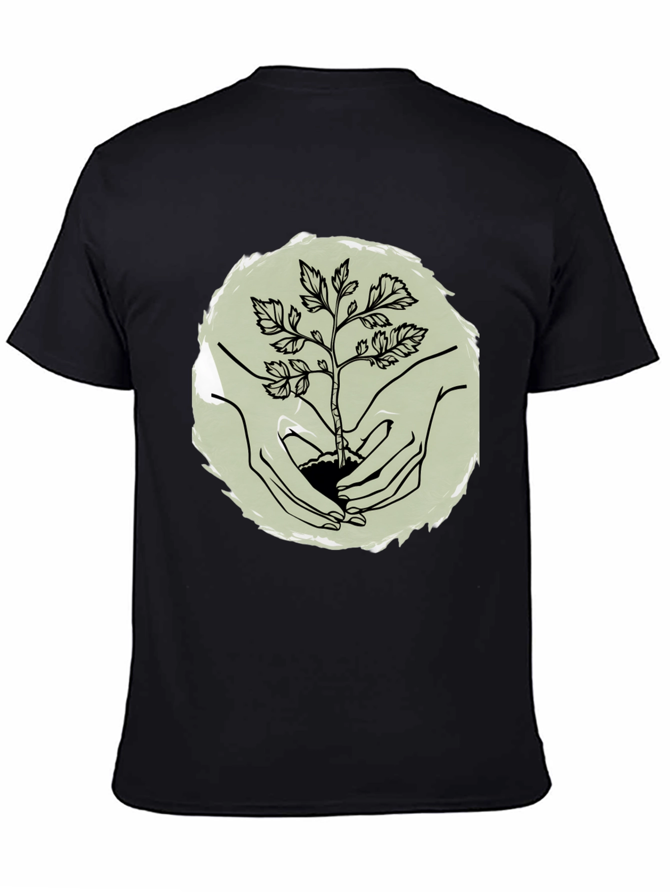 Plant a Tree Mens Black Graphic Tee