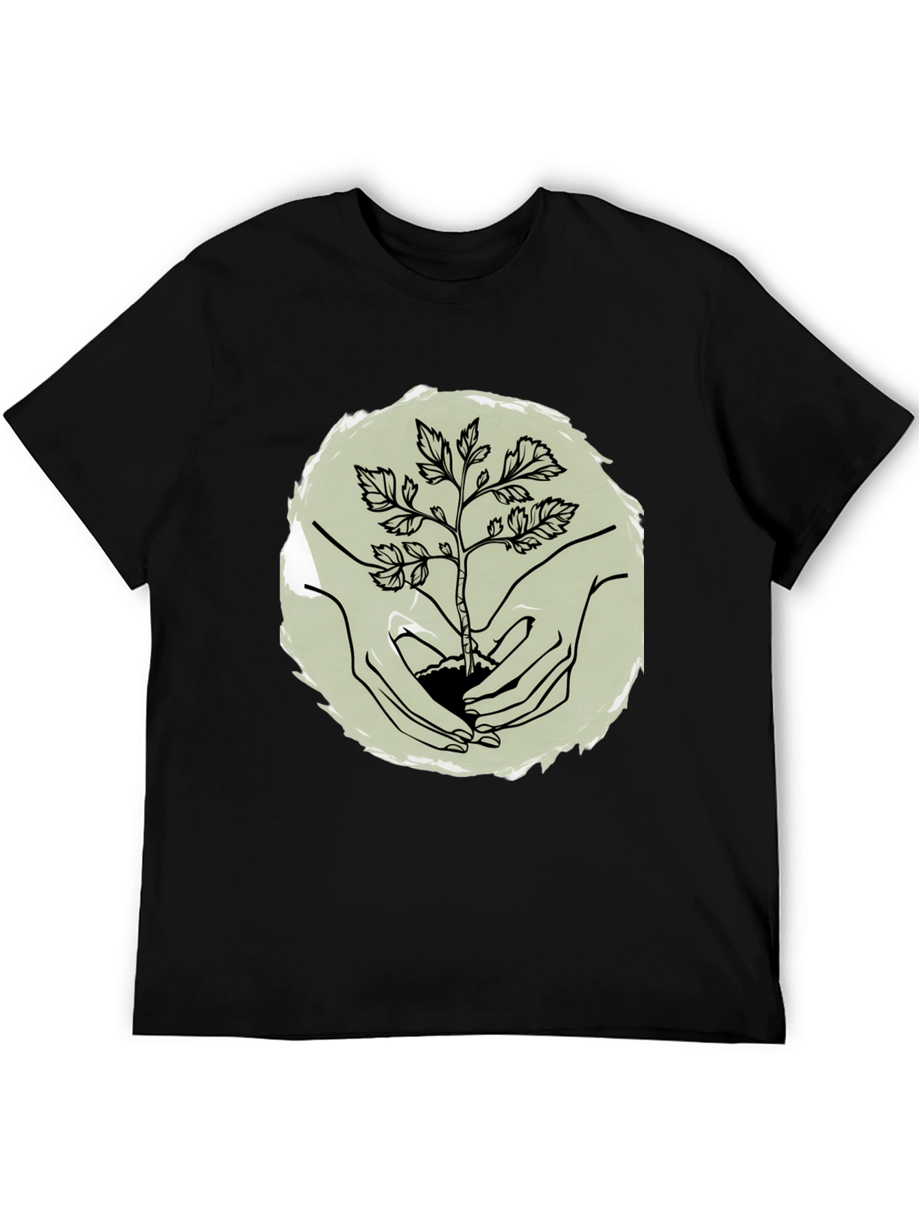 Plant a Tree Mens Black Graphic Tee