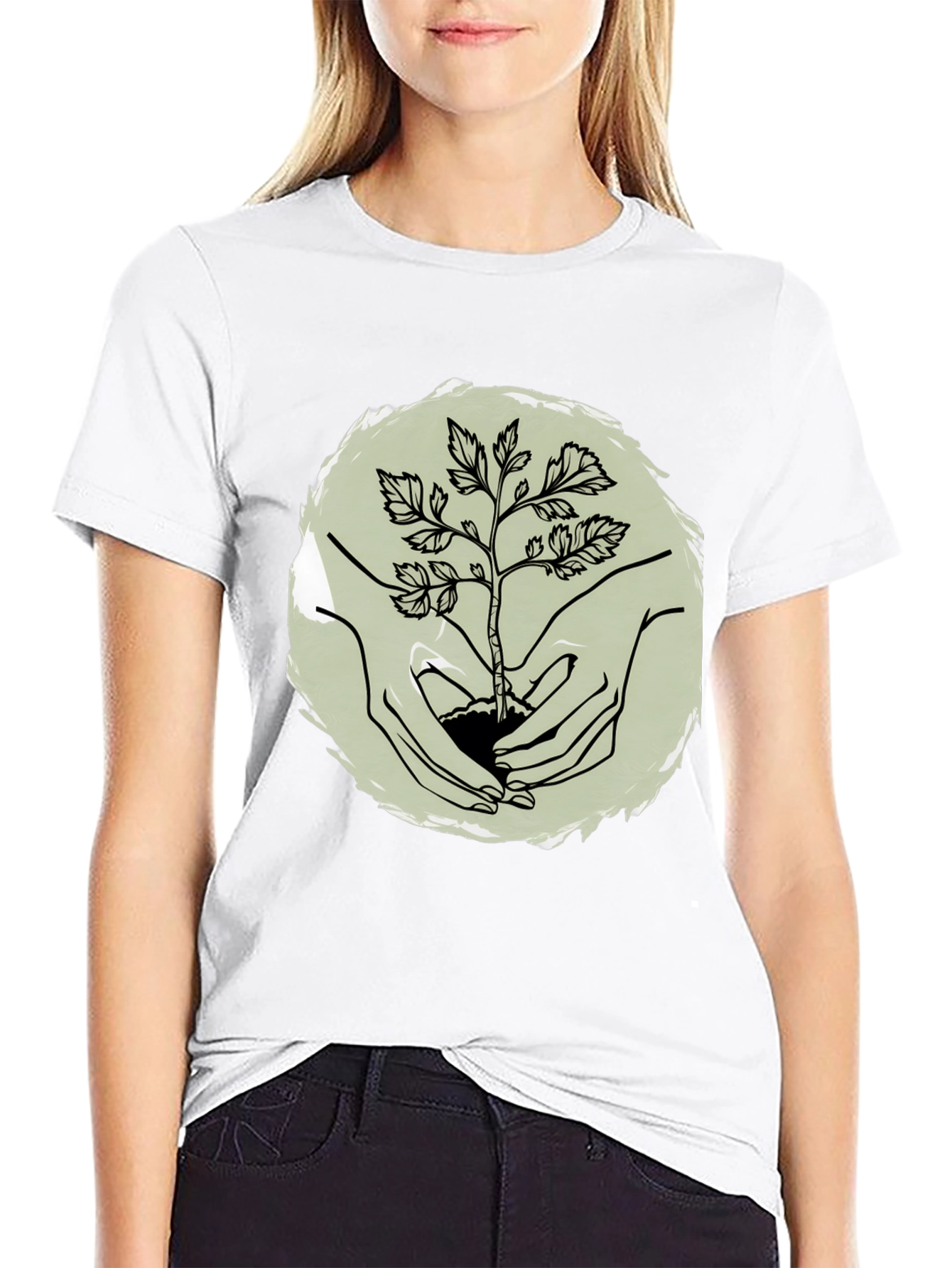 Plant a Tree Mens Black Graphic Tee