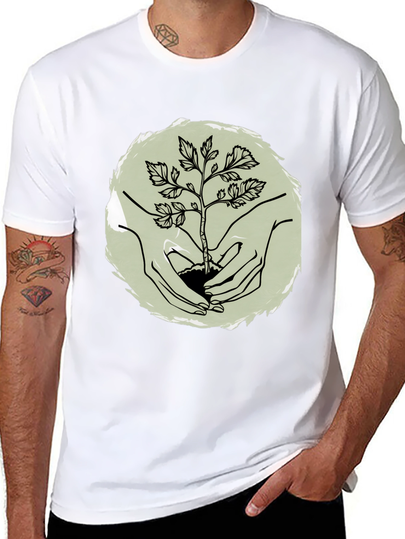 Plant a Tree Mens Black Graphic Tee
