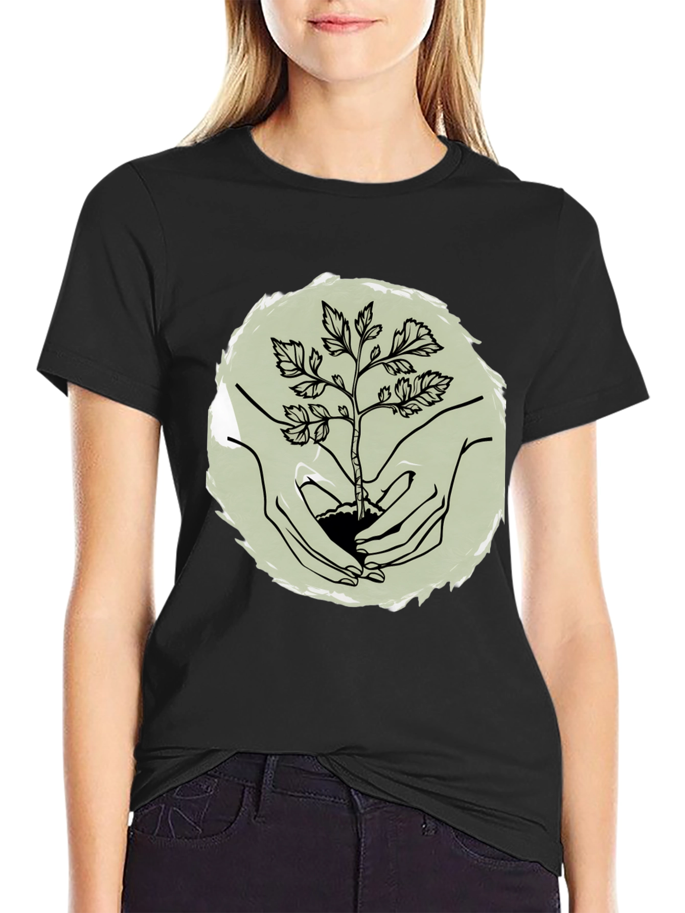 Plant a Tree Mens Black Graphic Tee