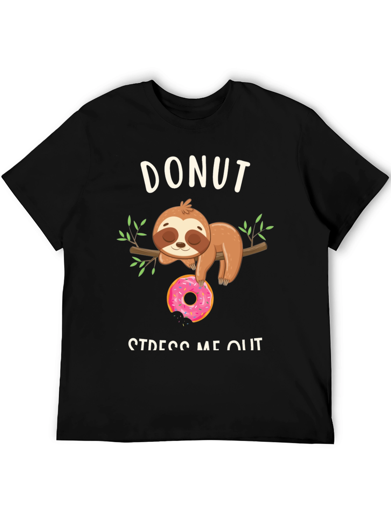 Donut Stress Me Out Sloth Graphic Tee