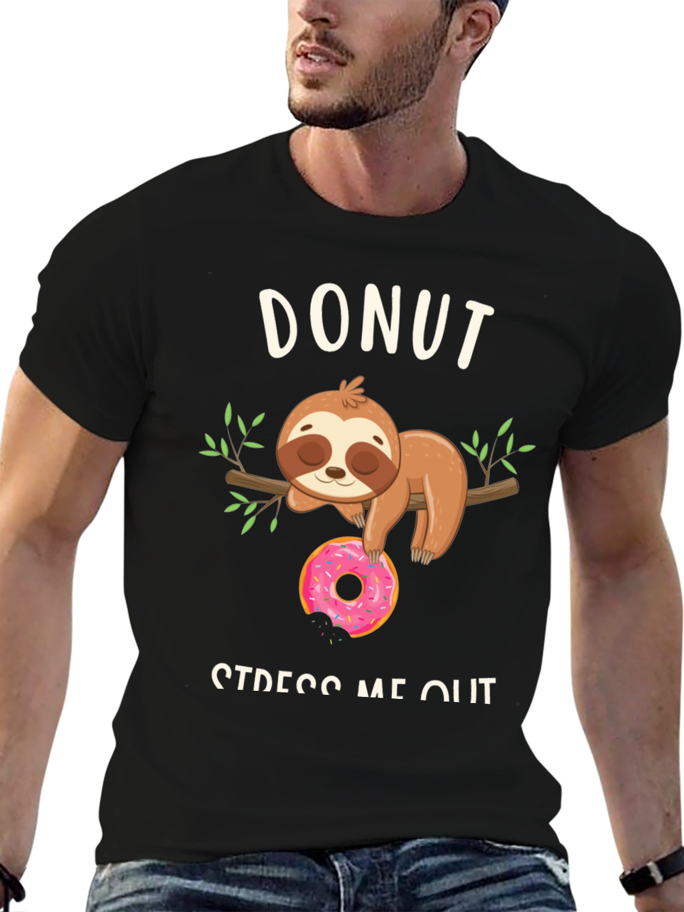 Donut Stress Me Out Sloth Graphic Tee