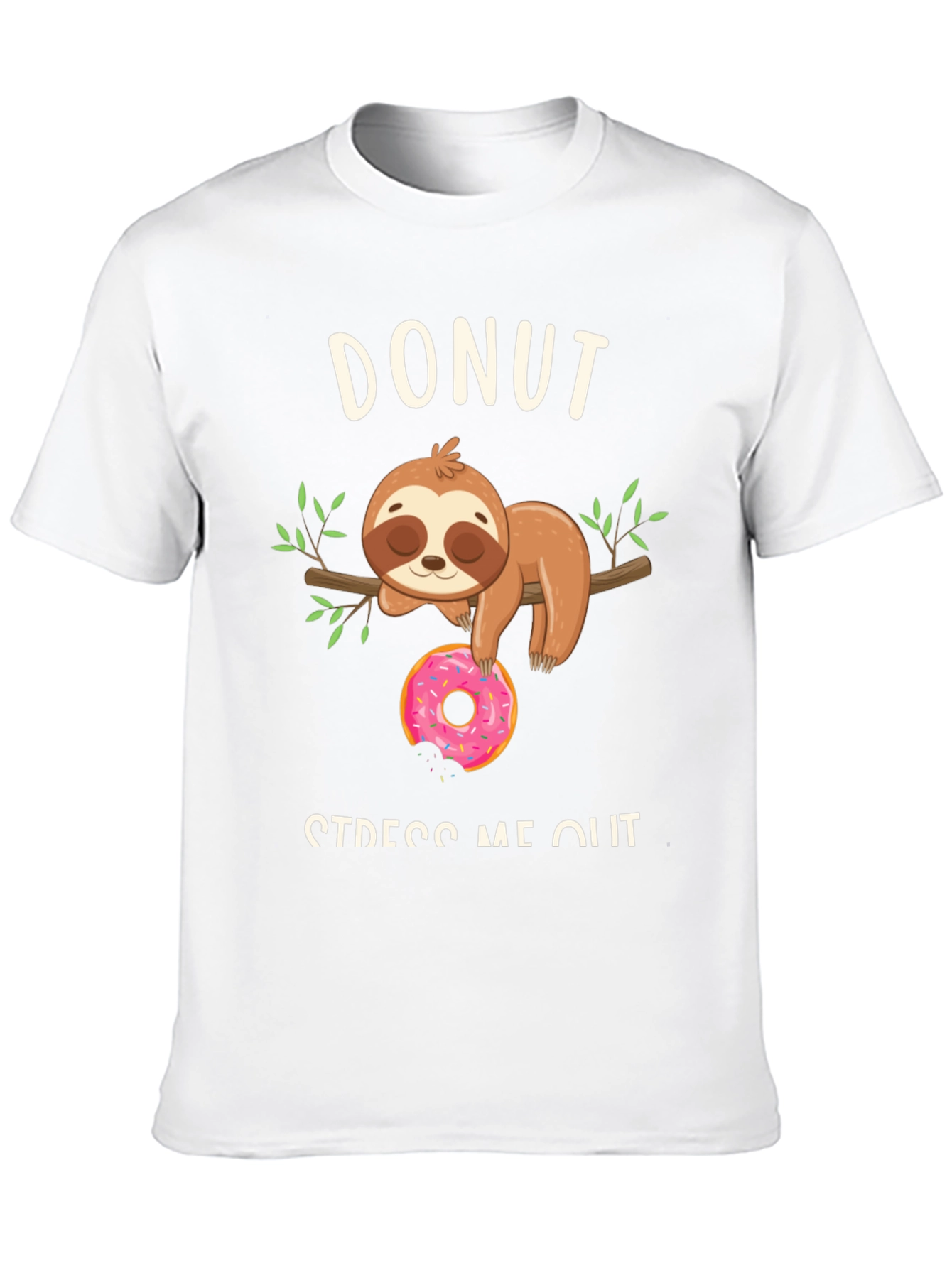Donut Stress Me Out Sloth Graphic Tee