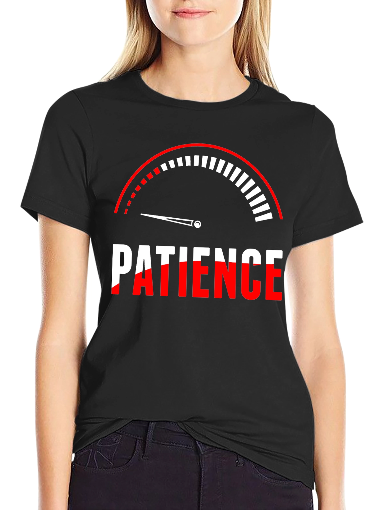 Patience Gauge Graphic T-Shirt - Black Cotton Tee