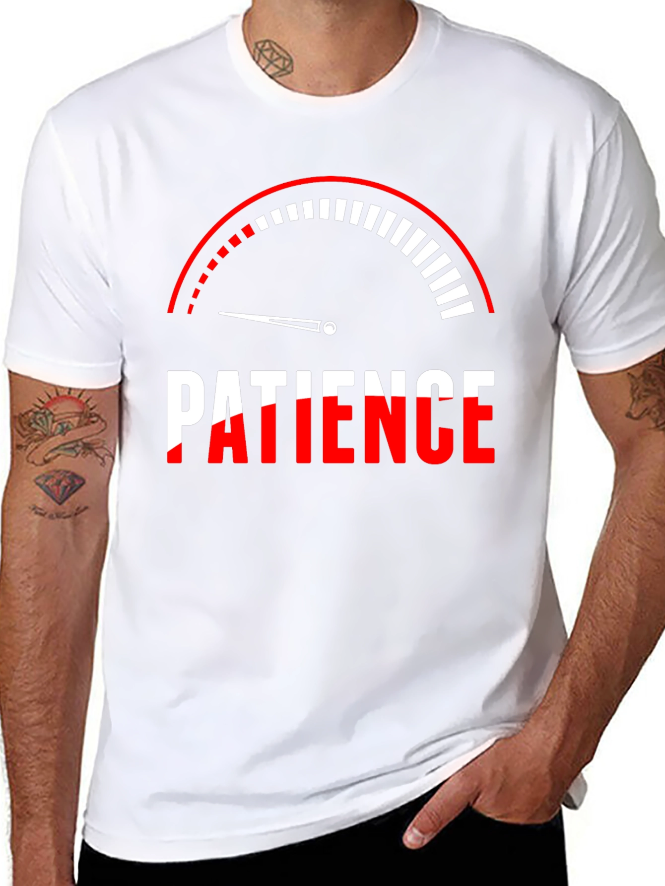 Patience Gauge Graphic T-Shirt - Black Cotton Tee