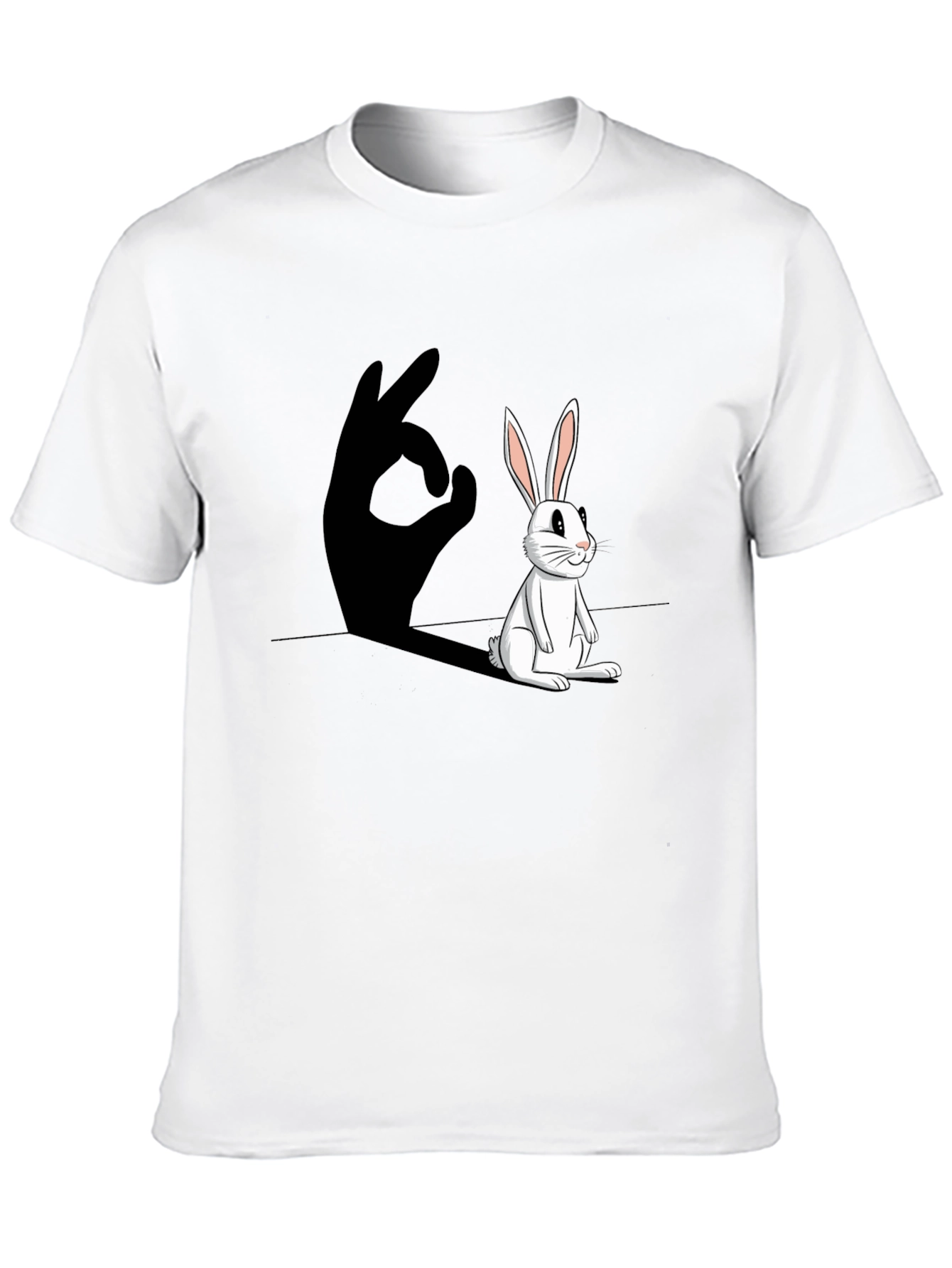 Rabbit Shadow Hand Gesture Graphic T-Shirt