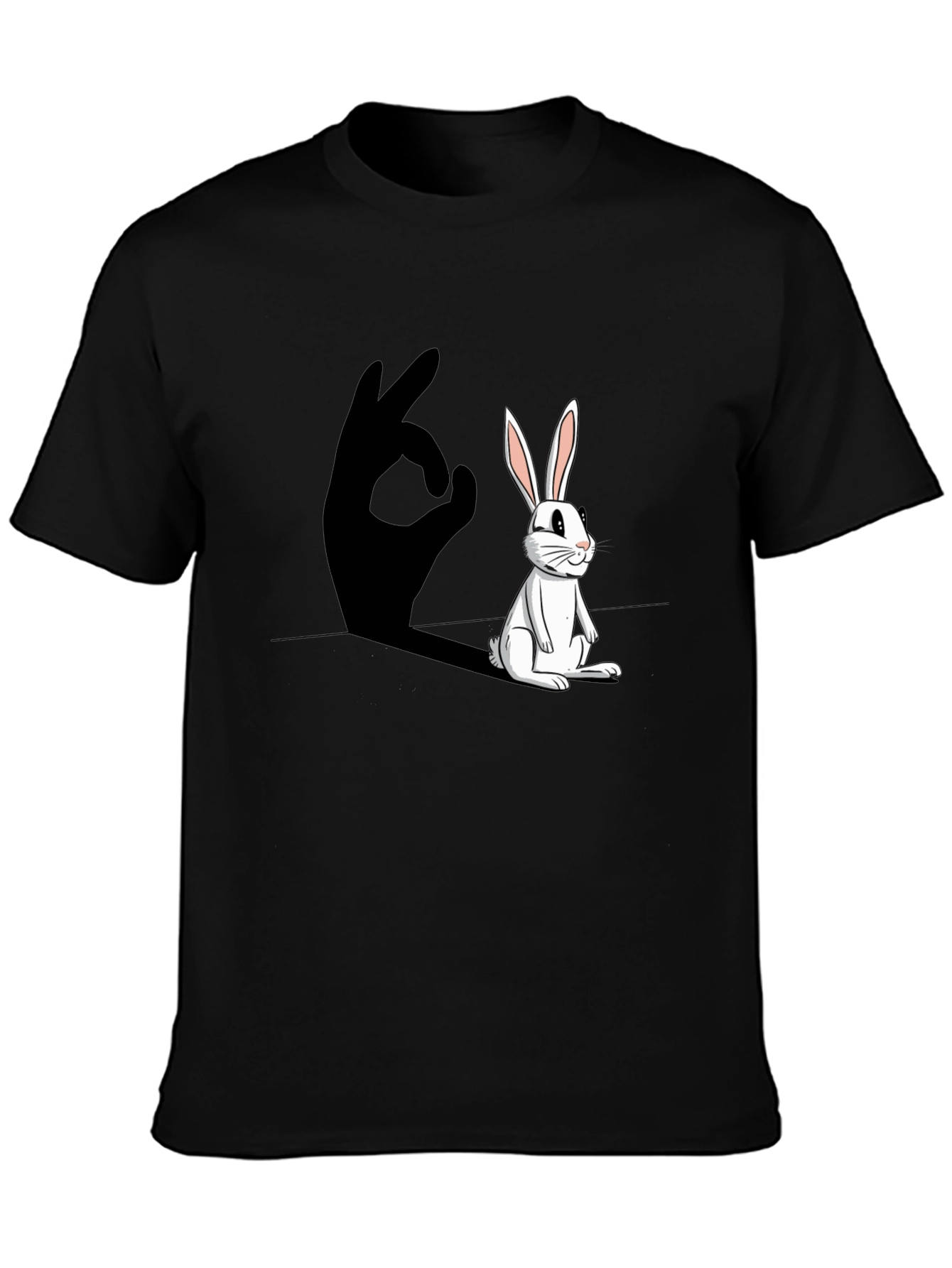 Rabbit Shadow Hand Gesture Graphic T-Shirt