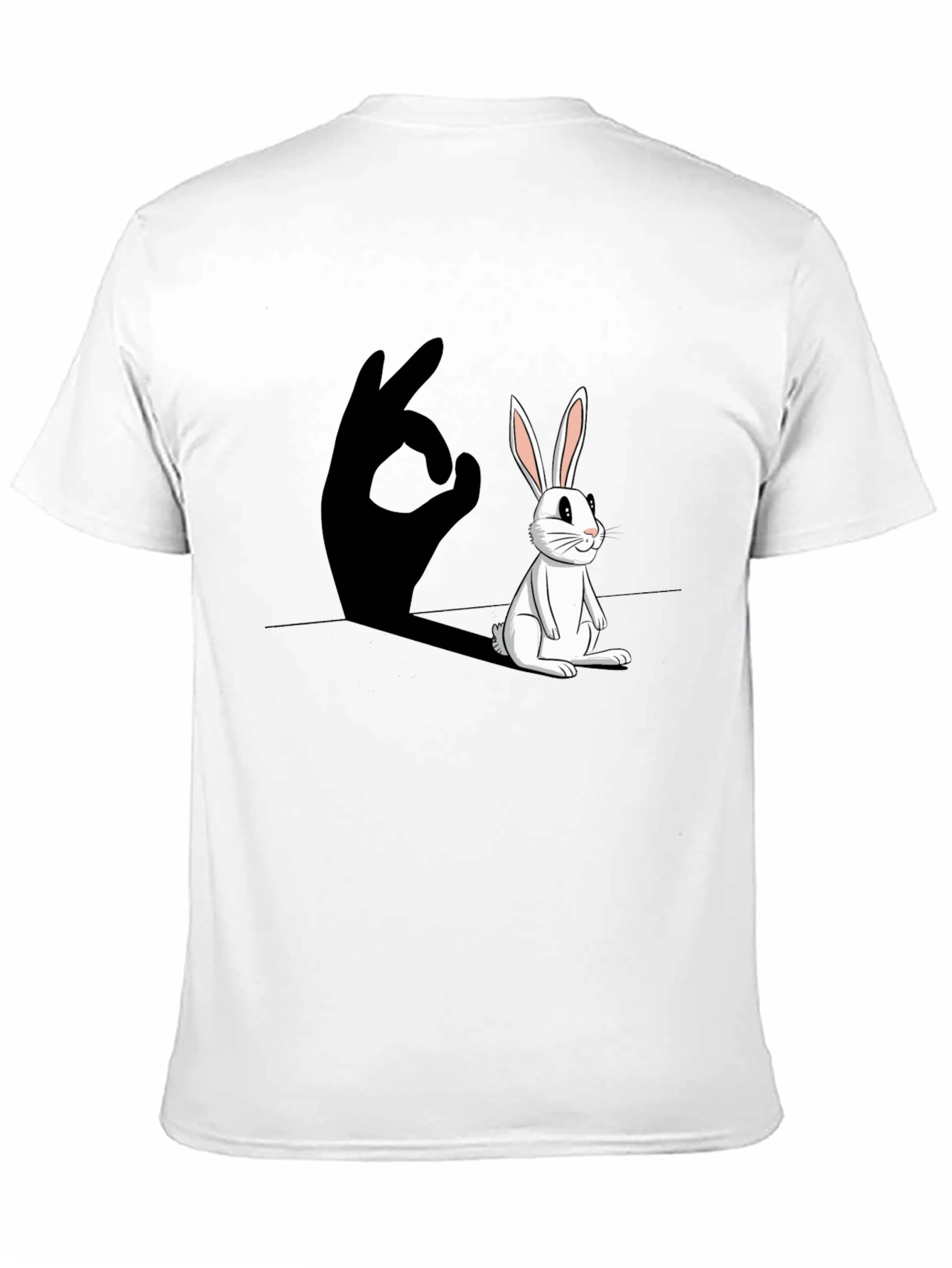 Rabbit Shadow Hand Gesture Graphic T-Shirt