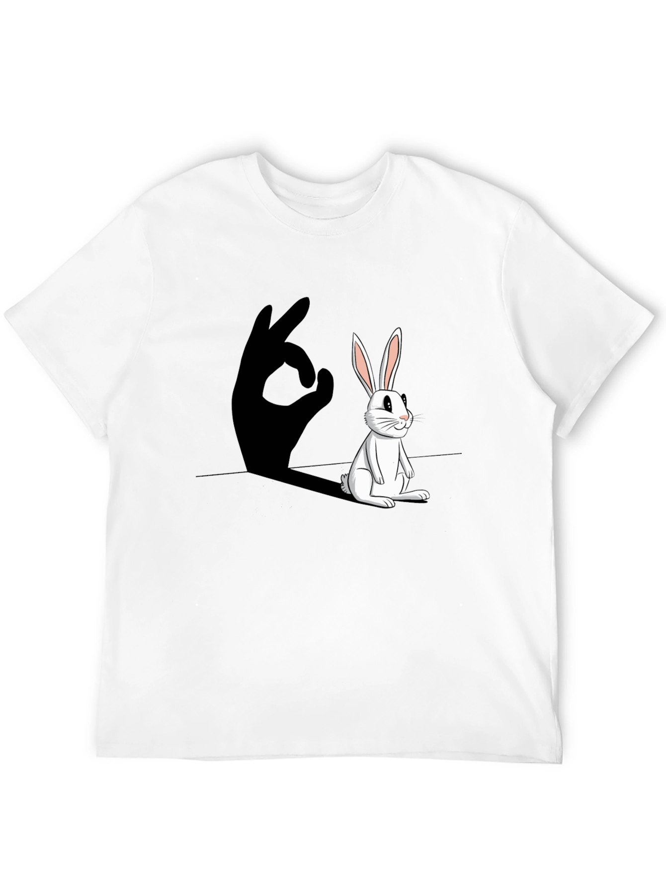Rabbit Shadow Hand Gesture Graphic T-Shirt