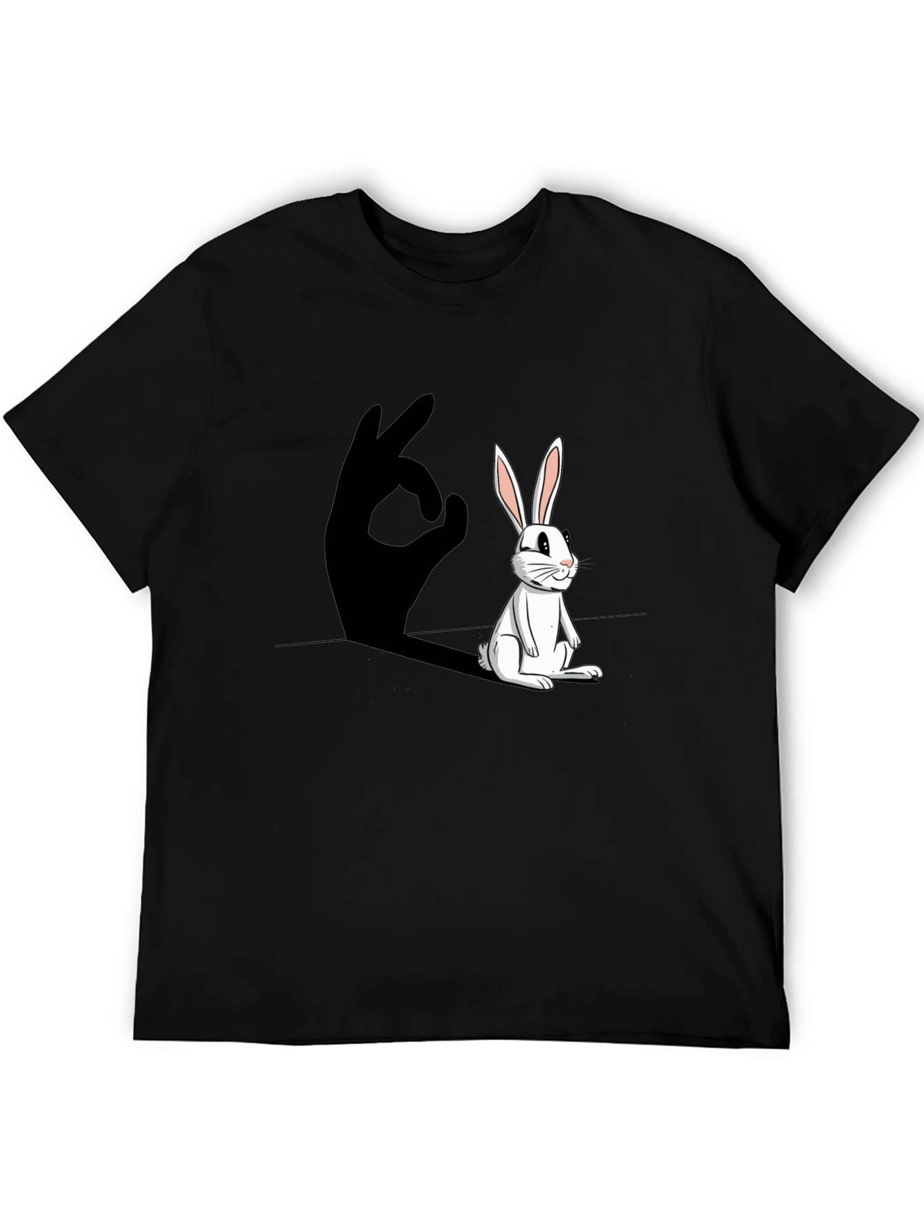 Rabbit Shadow Hand Gesture Graphic T-Shirt