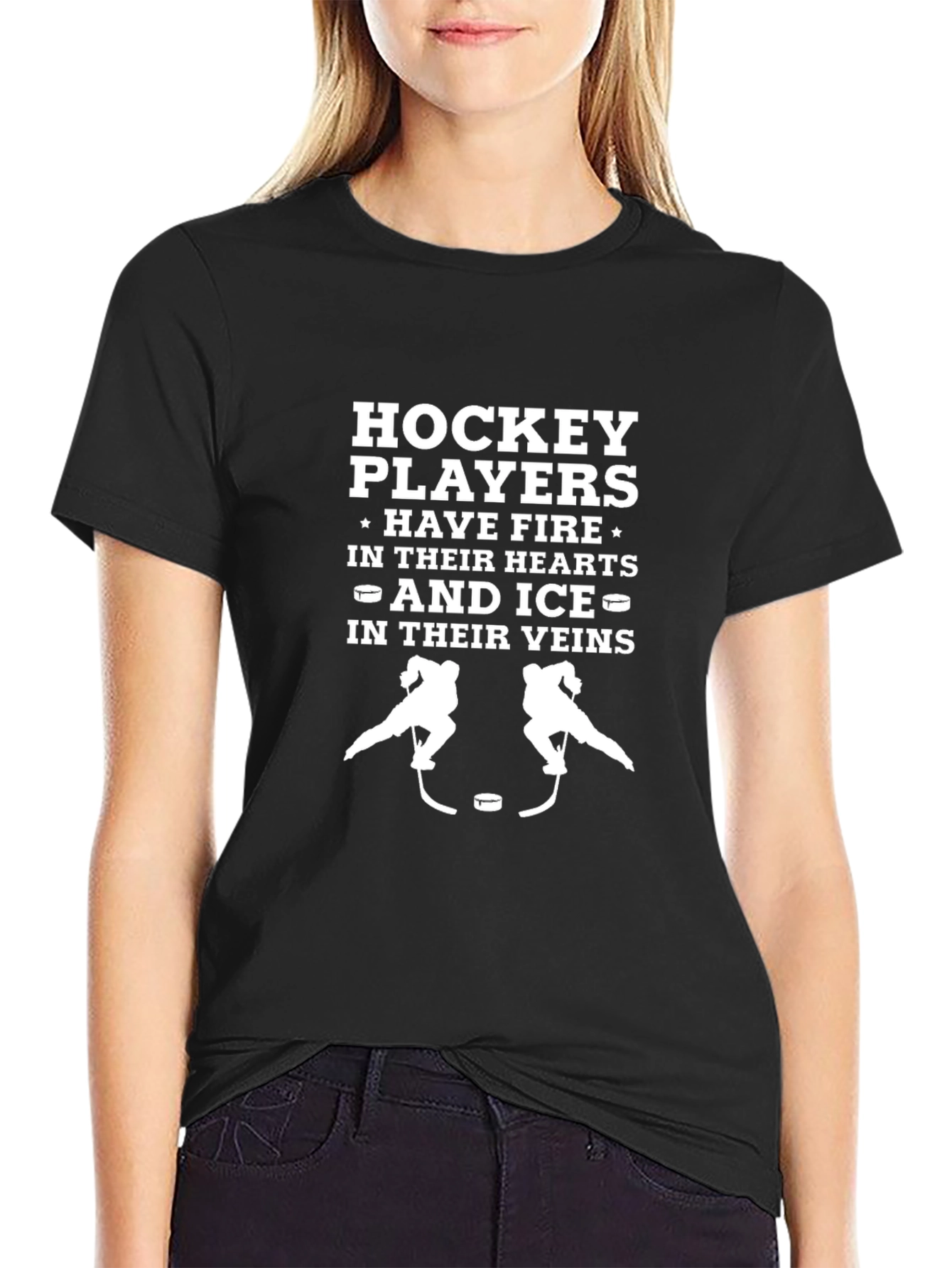 Hockey Players Fire and Ice Graphic Tee