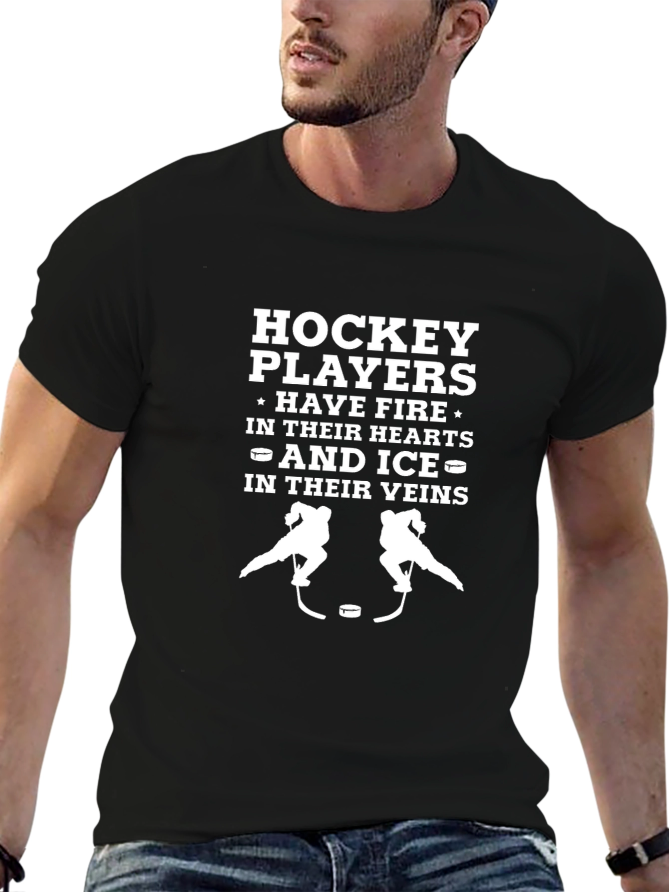 Hockey Players Fire and Ice Graphic Tee