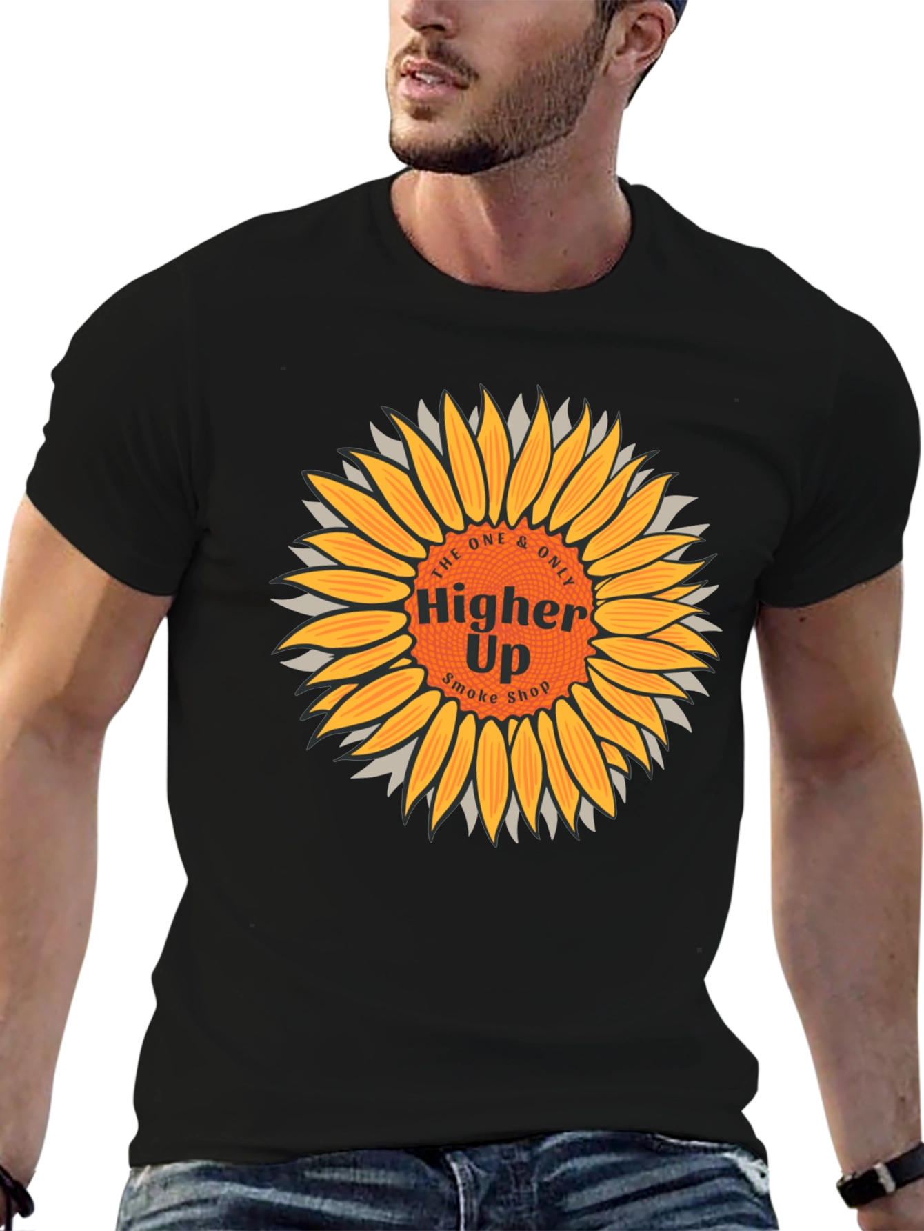 Higher Up Smoke Shop Sunflower Graphic T-Shirt