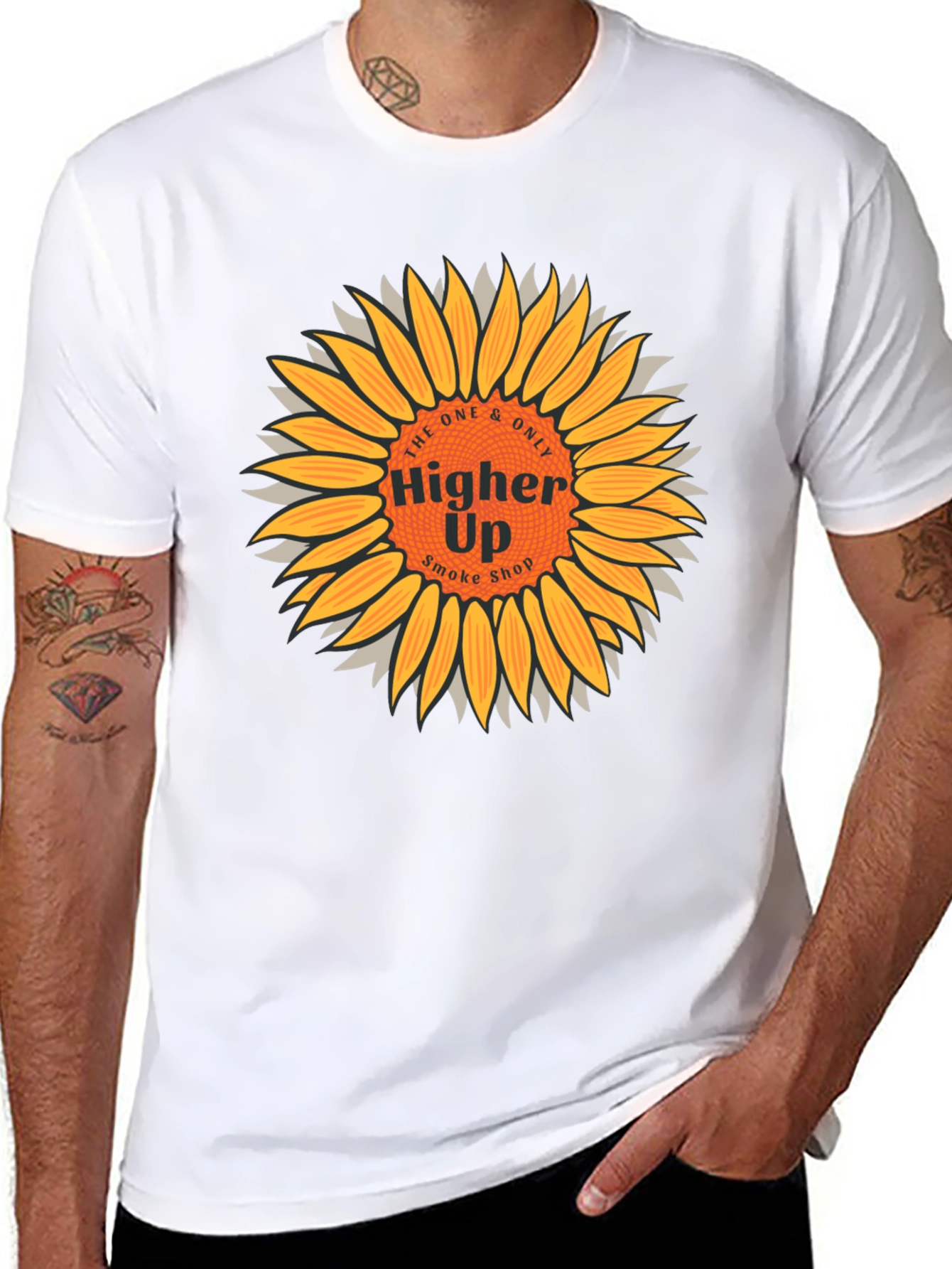 Higher Up Smoke Shop Sunflower Graphic T-Shirt