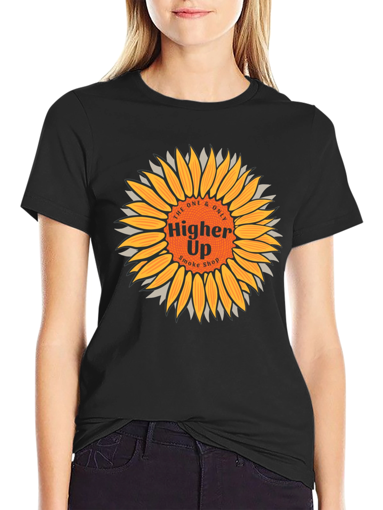 Higher Up Smoke Shop Sunflower Graphic T-Shirt
