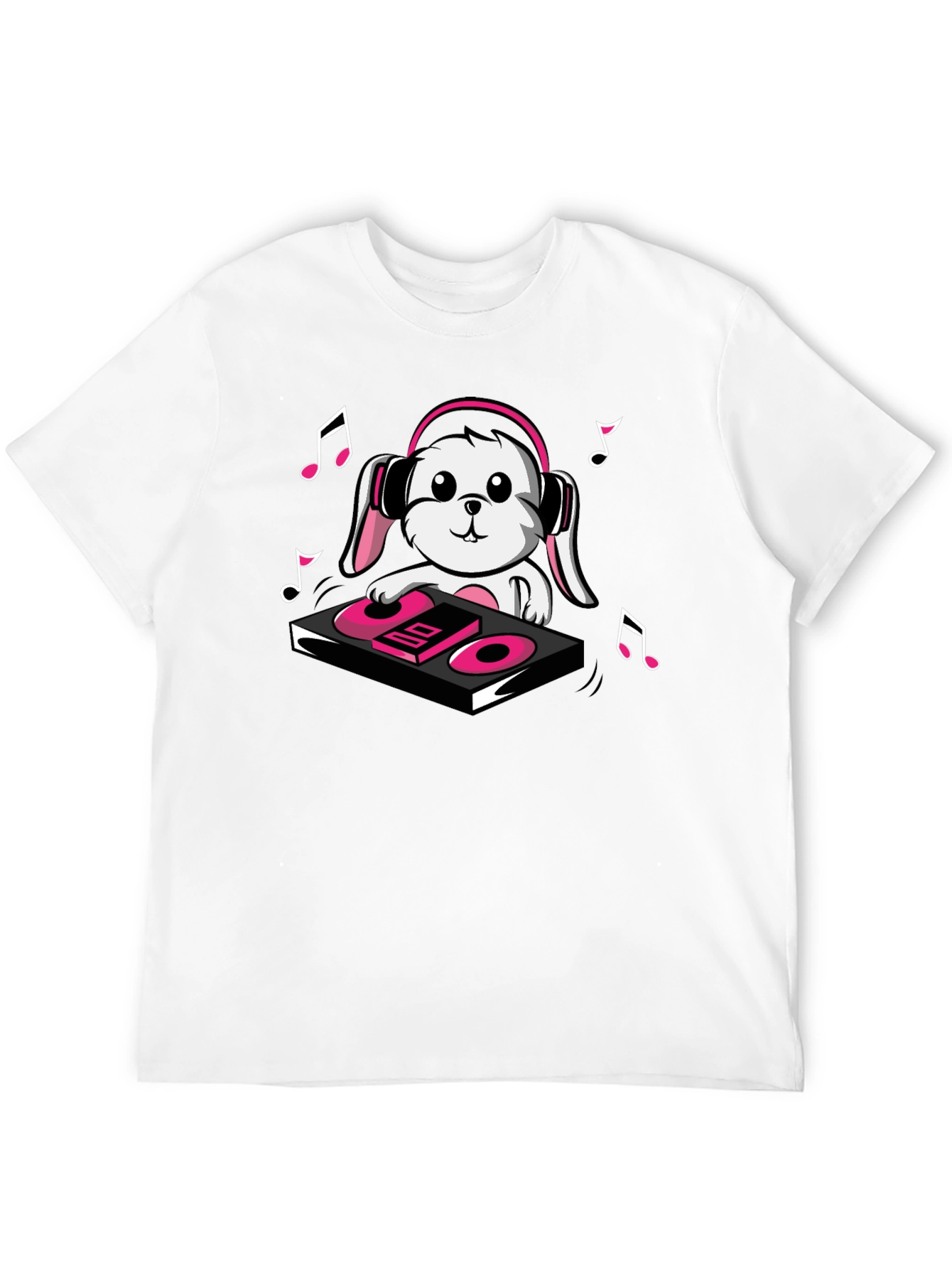 DJ Bunny T-Shirt - Black Cotton Graphic Tee