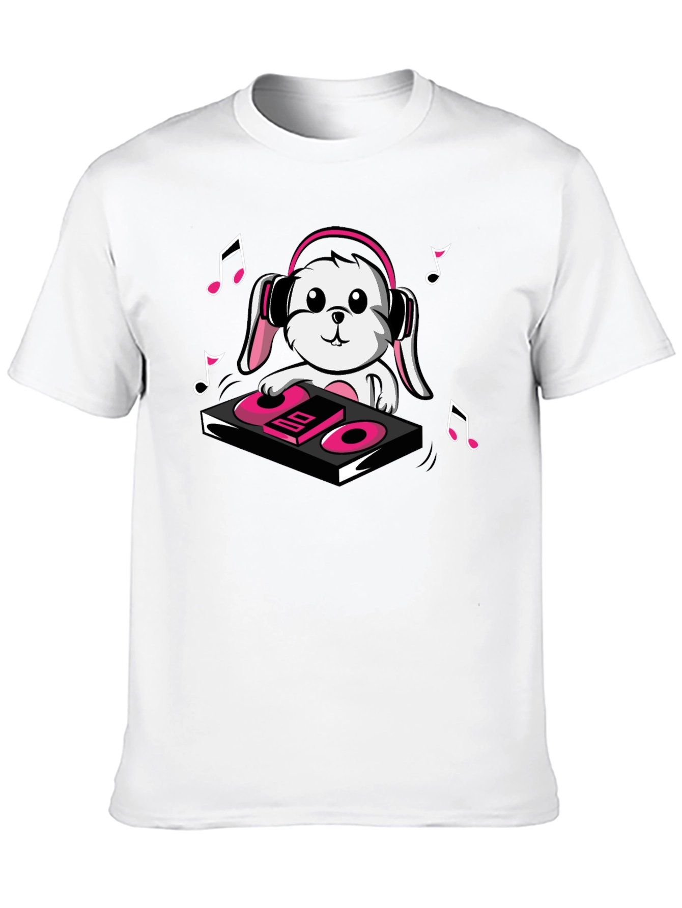 DJ Bunny T-Shirt - Black Cotton Graphic Tee