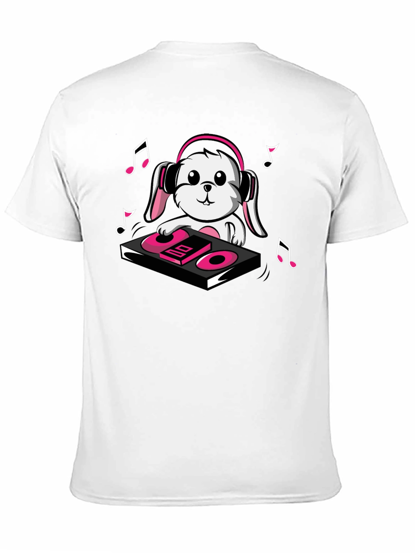 DJ Bunny T-Shirt - Black Cotton Graphic Tee