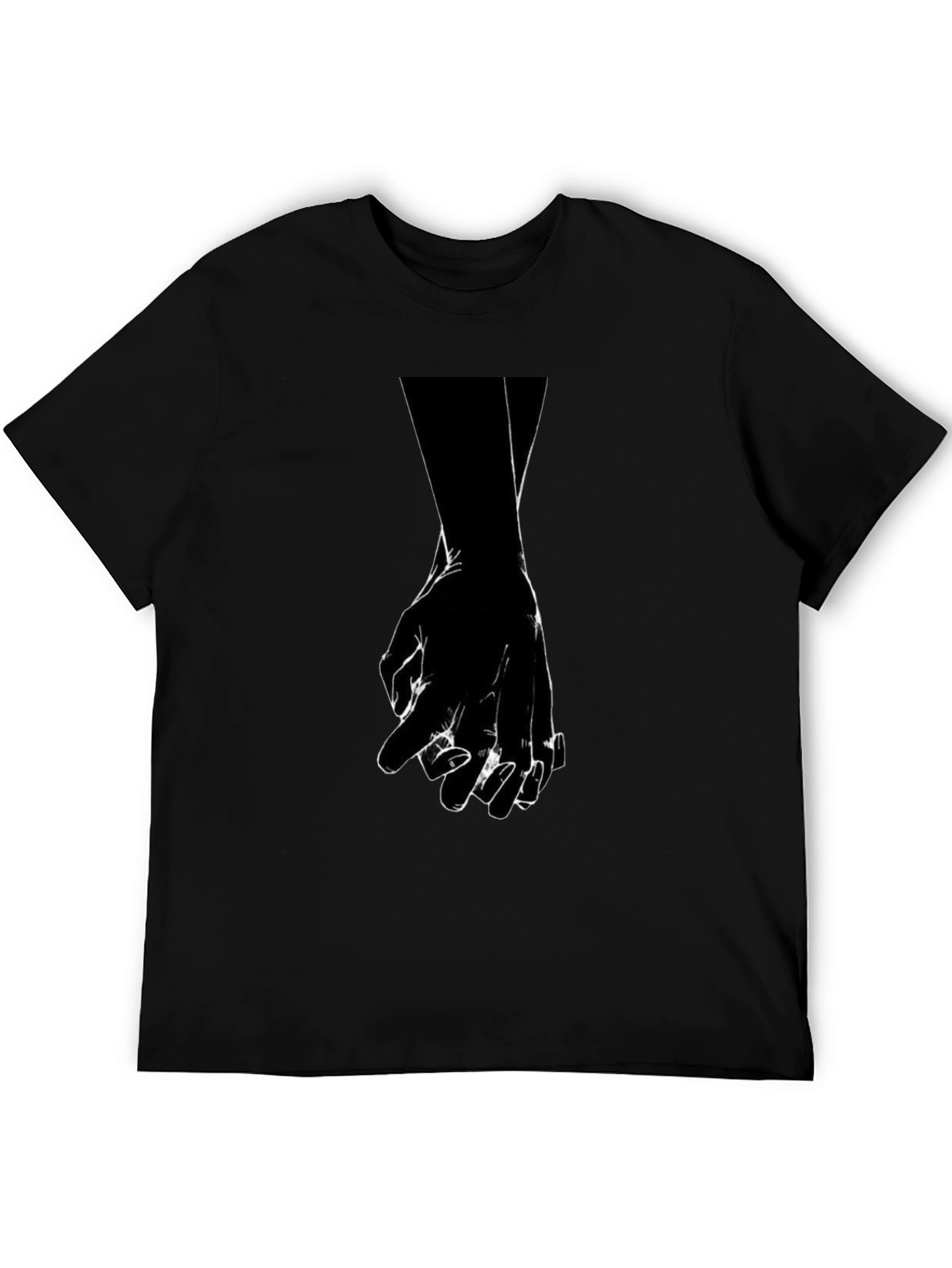 Black Graphic Tee - Holding Hands