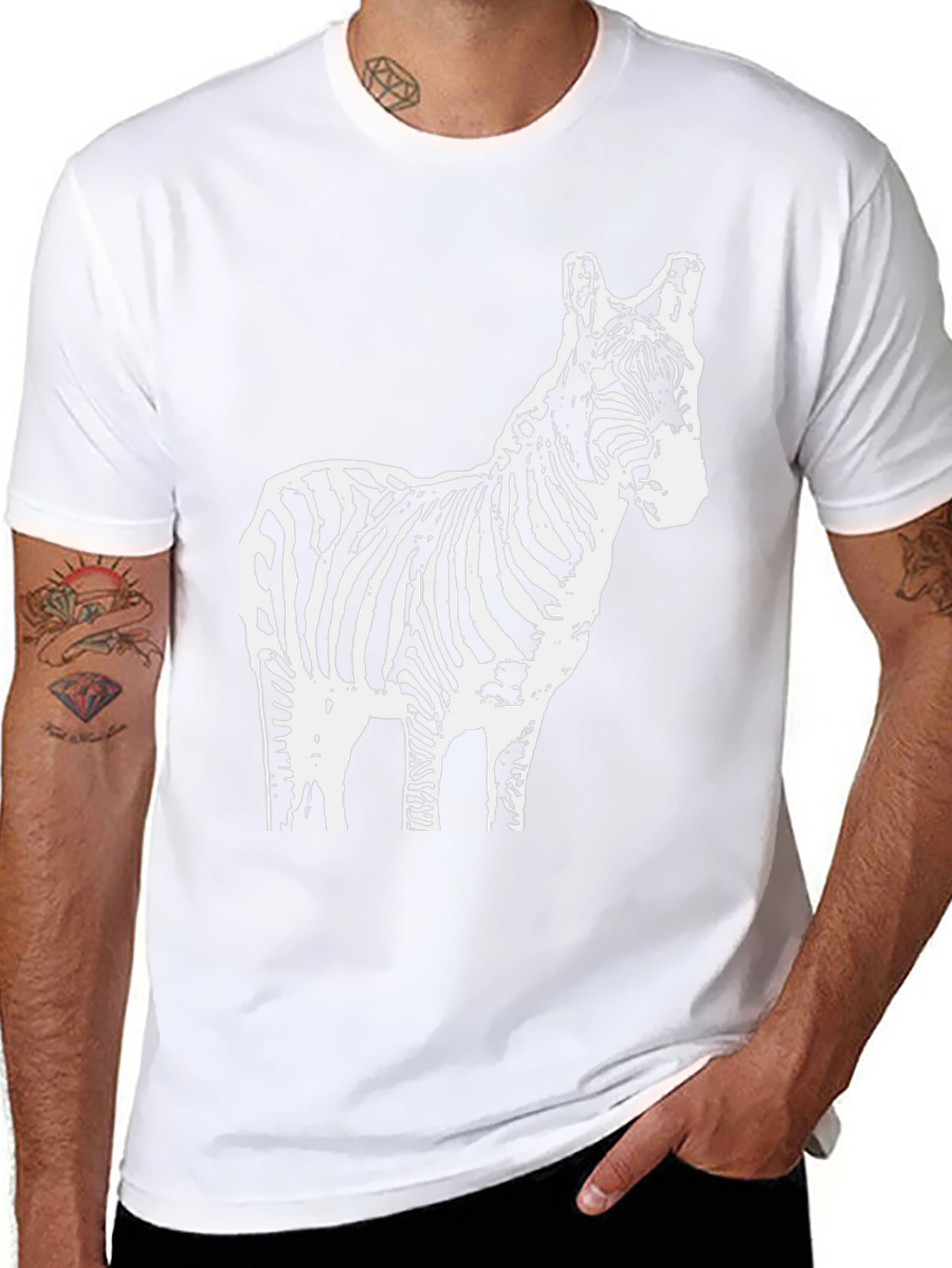 Zebra Graphic T-Shirt - Black Cotton Tee