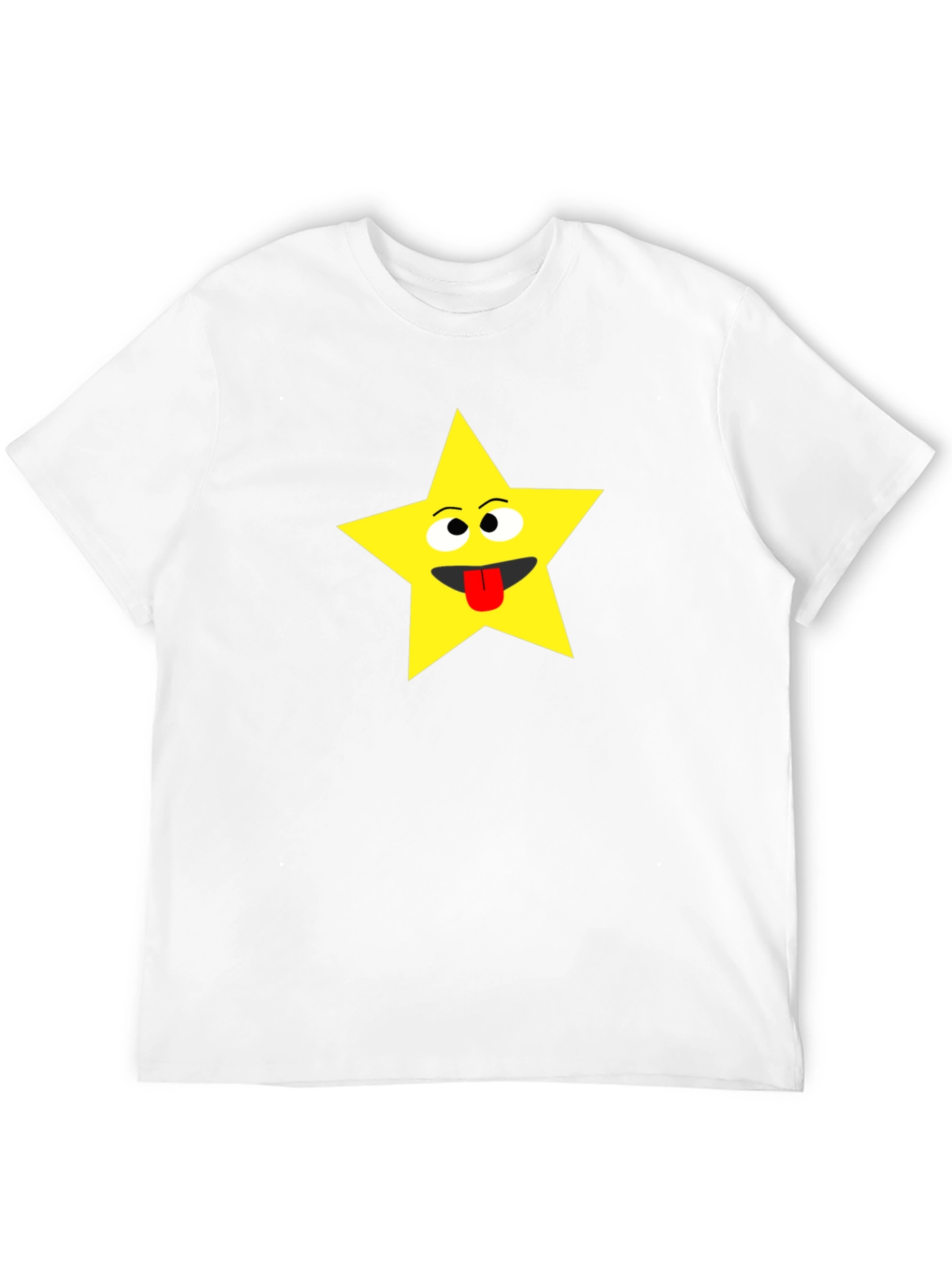 Funny Star Face Black T-Shirt