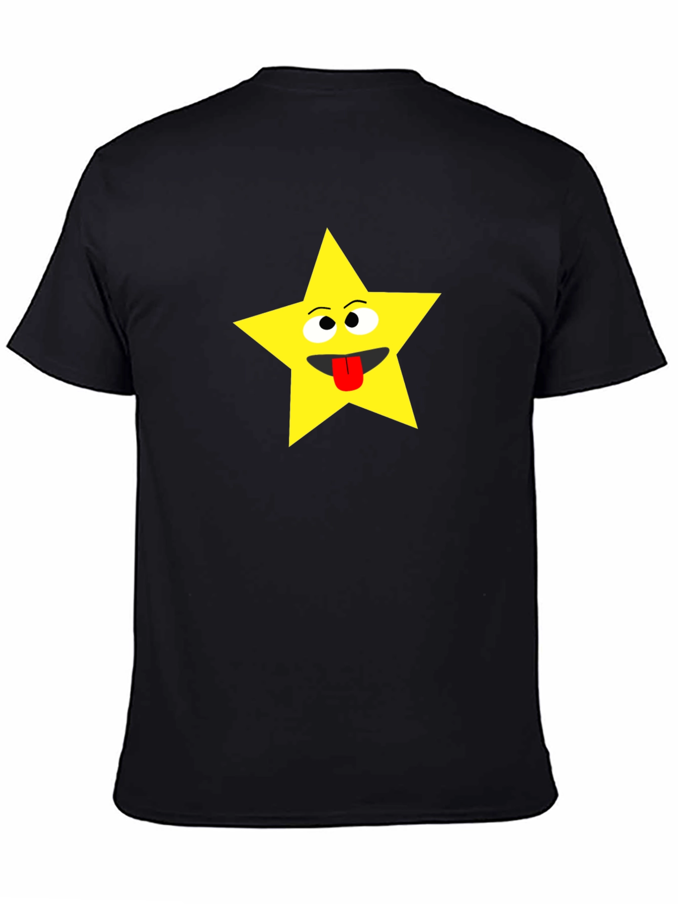 Funny Star Face Black T-Shirt