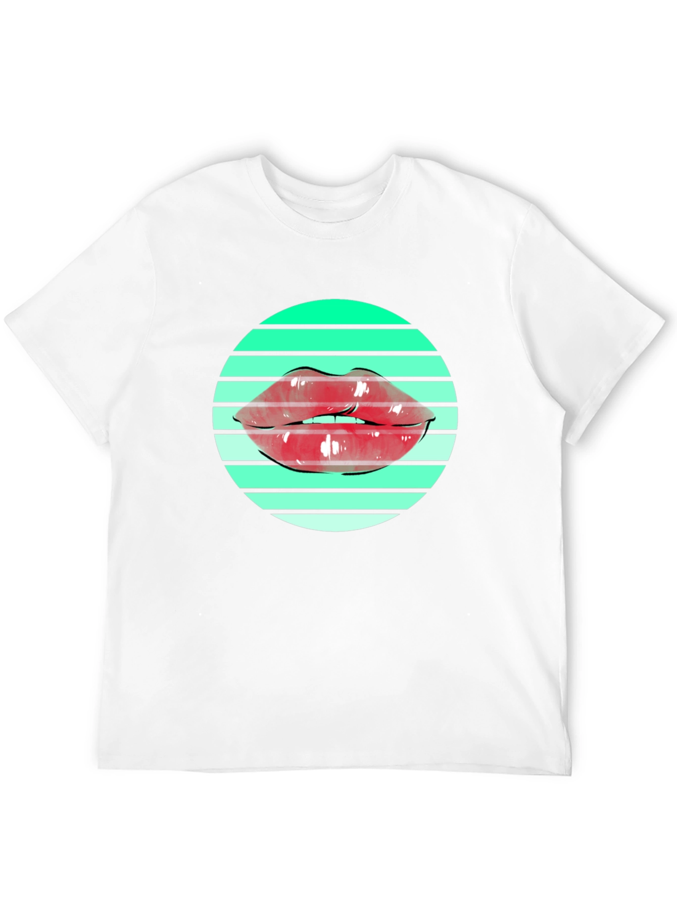 Lips Graphic Print Black T-Shirt