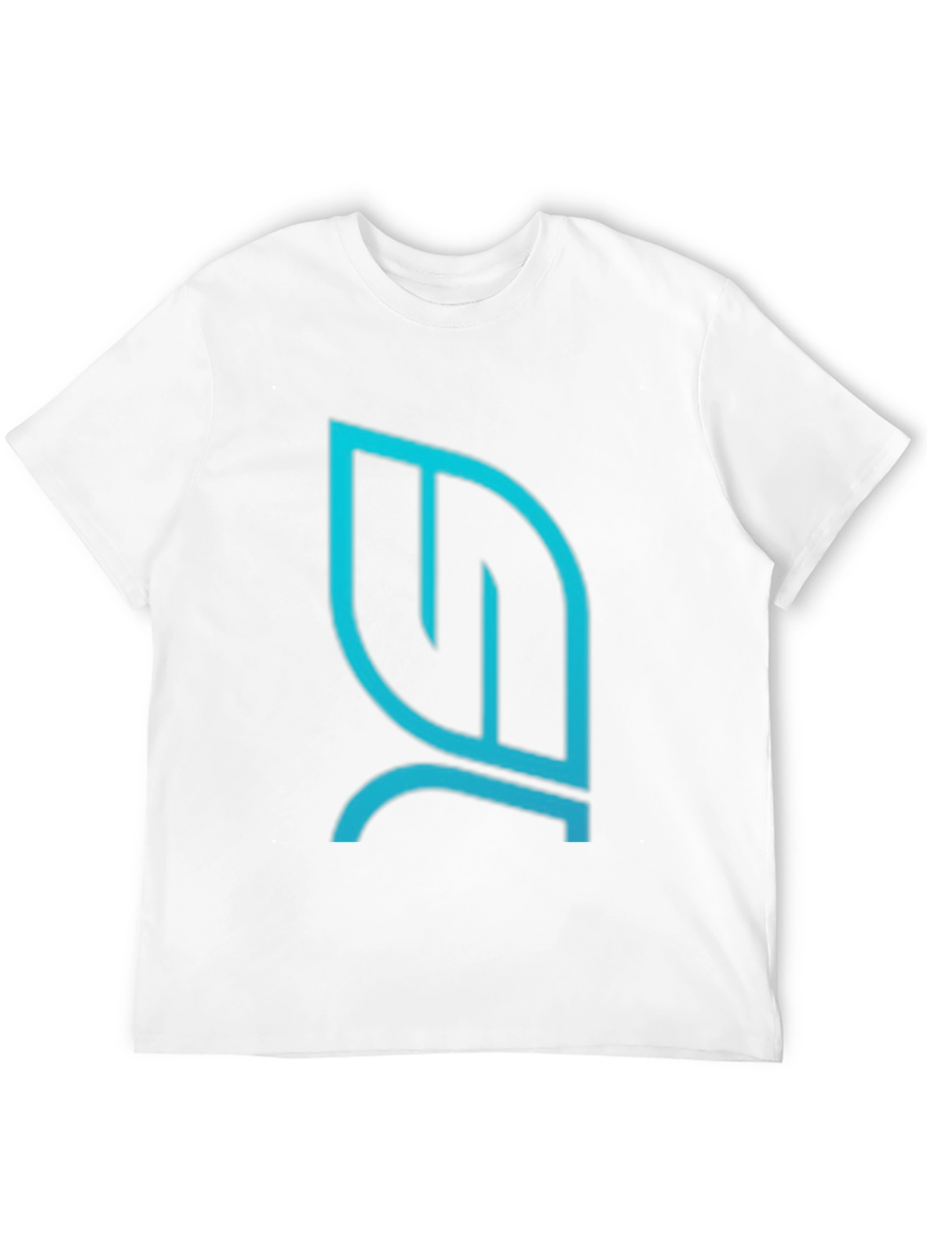 Modern Teal Leaf Logo Black T-Shirt