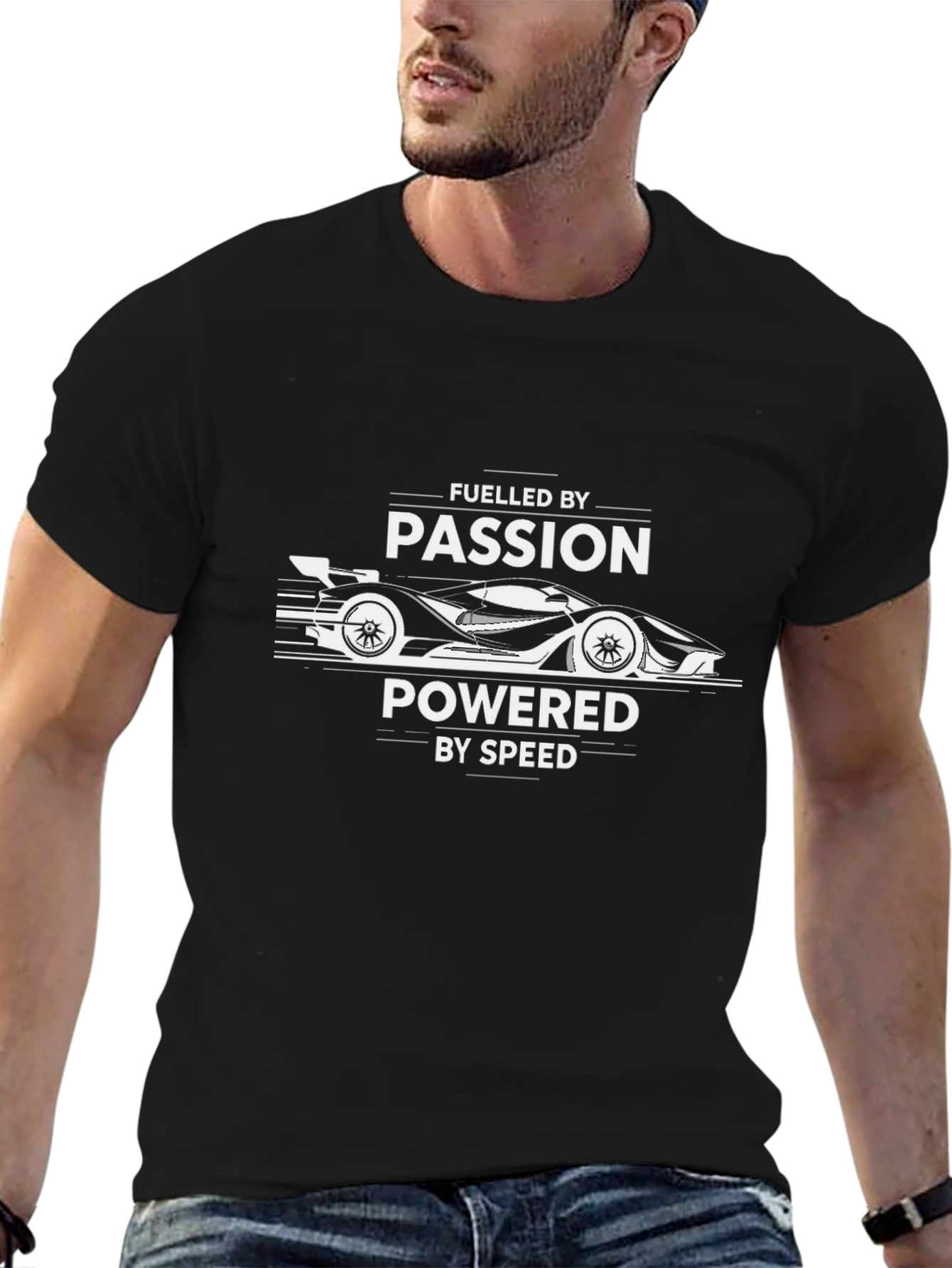 Fueled By Passion Graphic Tee - Racing Car Design